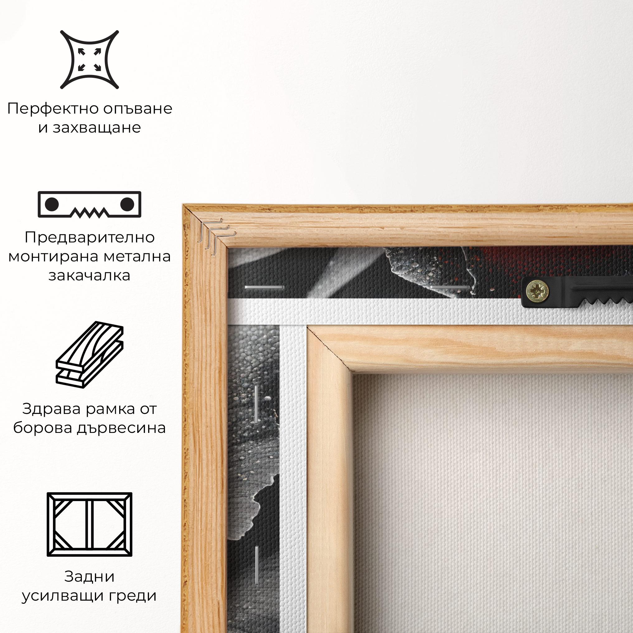 Картина на платно Grey Orange Rose mockup 5