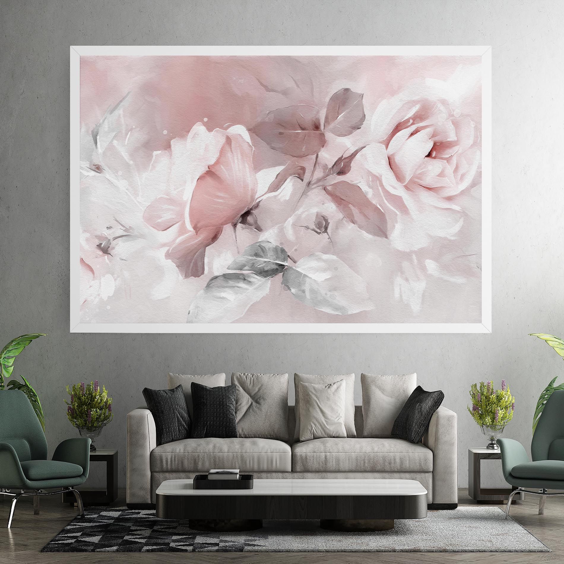 Abstract Pink Flowers mockup 7