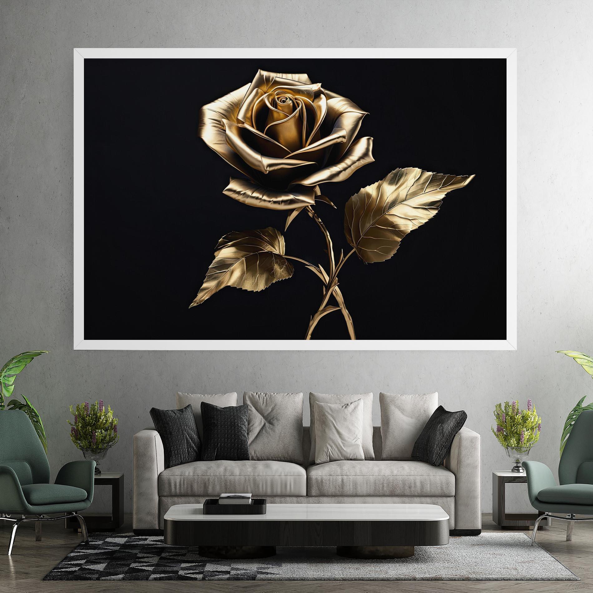 Картина на платно Beautiful Golden Rose mockup 7