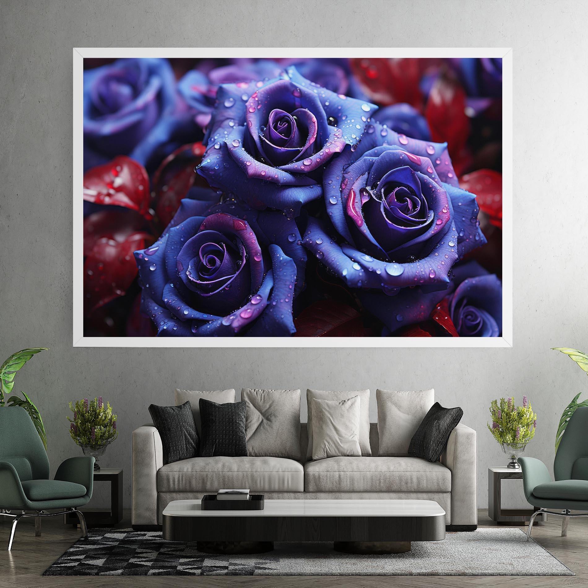 Картина на платно Blue Purple Rose mockup 7