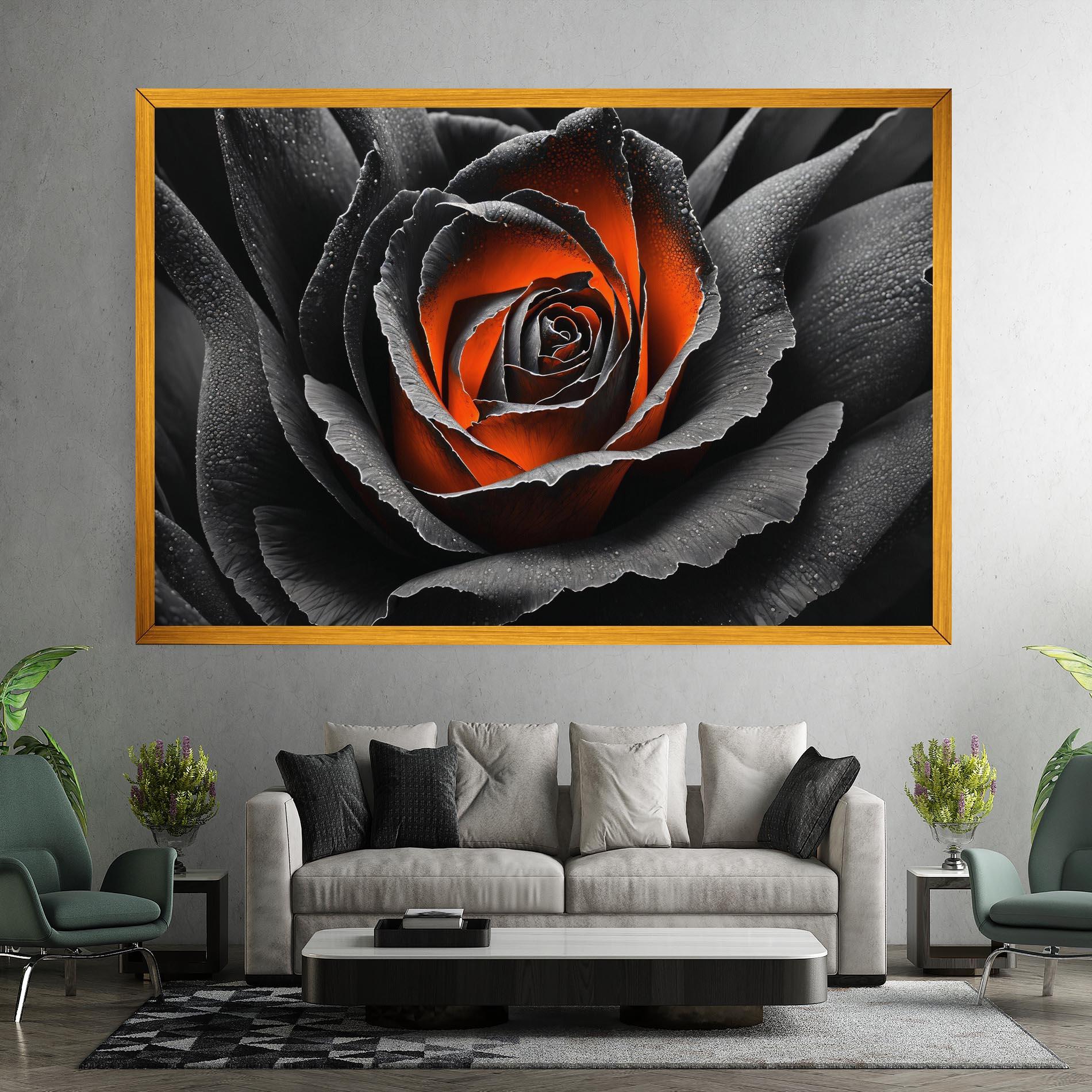 Картина на платно Grey Orange Rose mockup 7