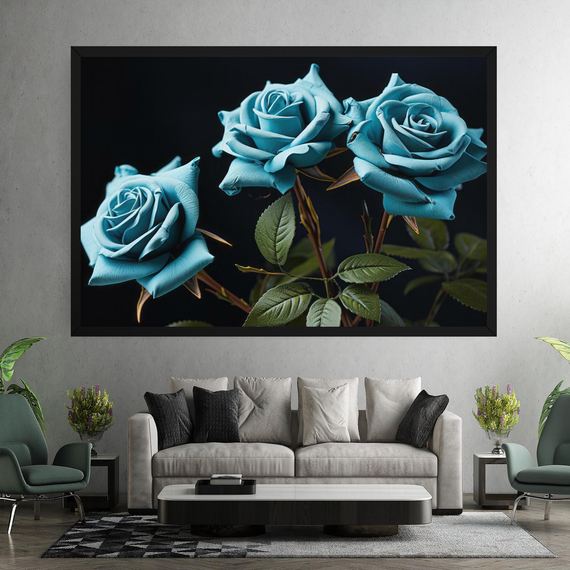 Картина на платно Blue Roses mockup 7