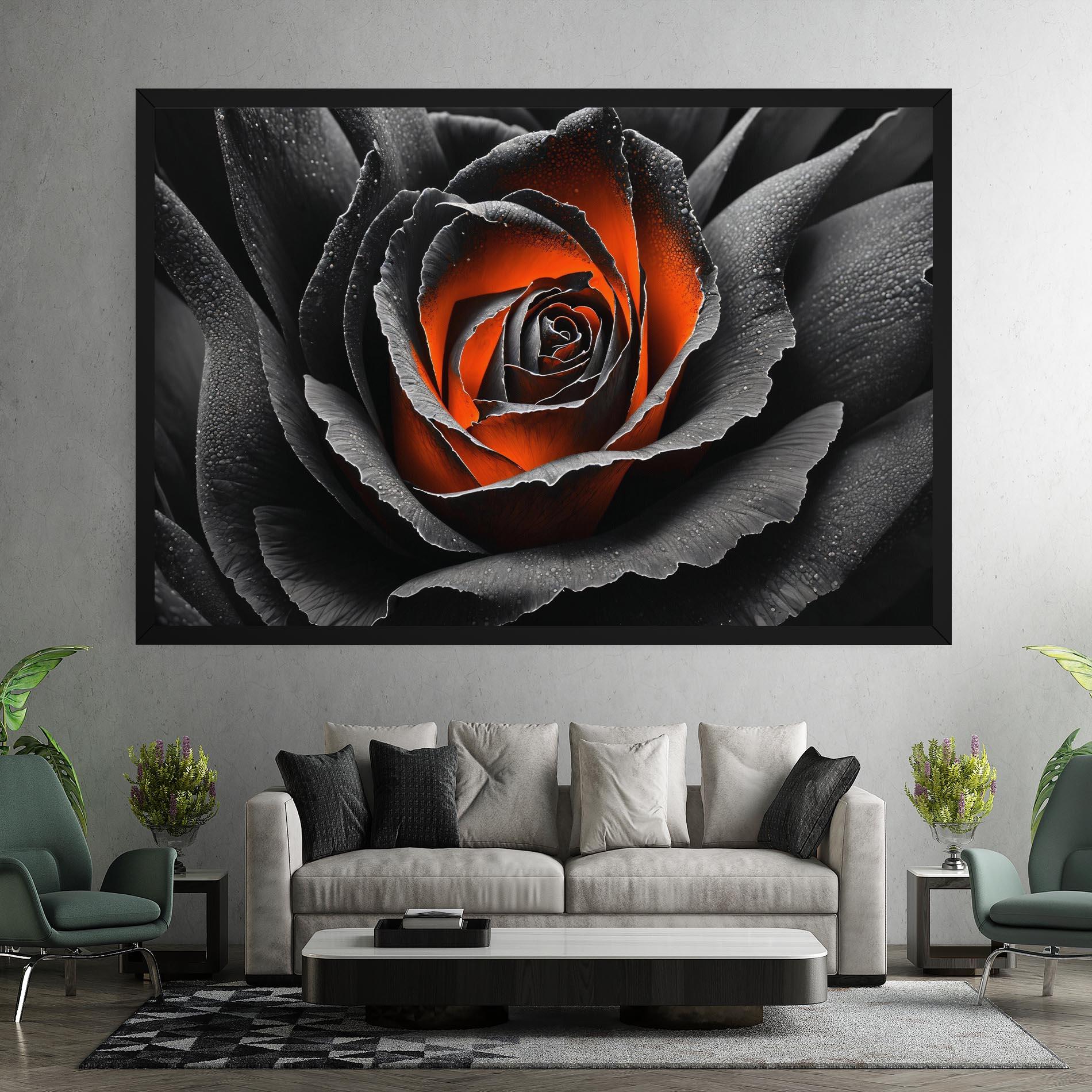 Картина на платно Grey Orange Rose mockup 7