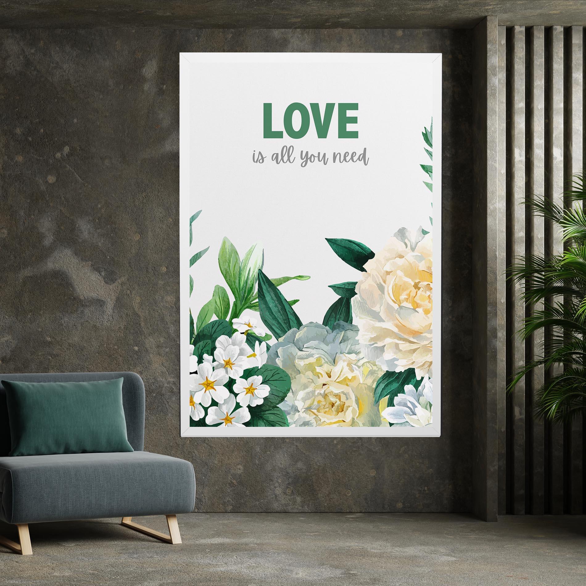 Картина на платно Green Rose Love mockup 7