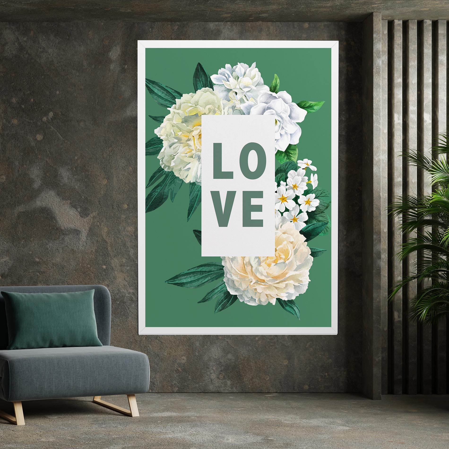Картина на платно Love Green Rose mockup 7