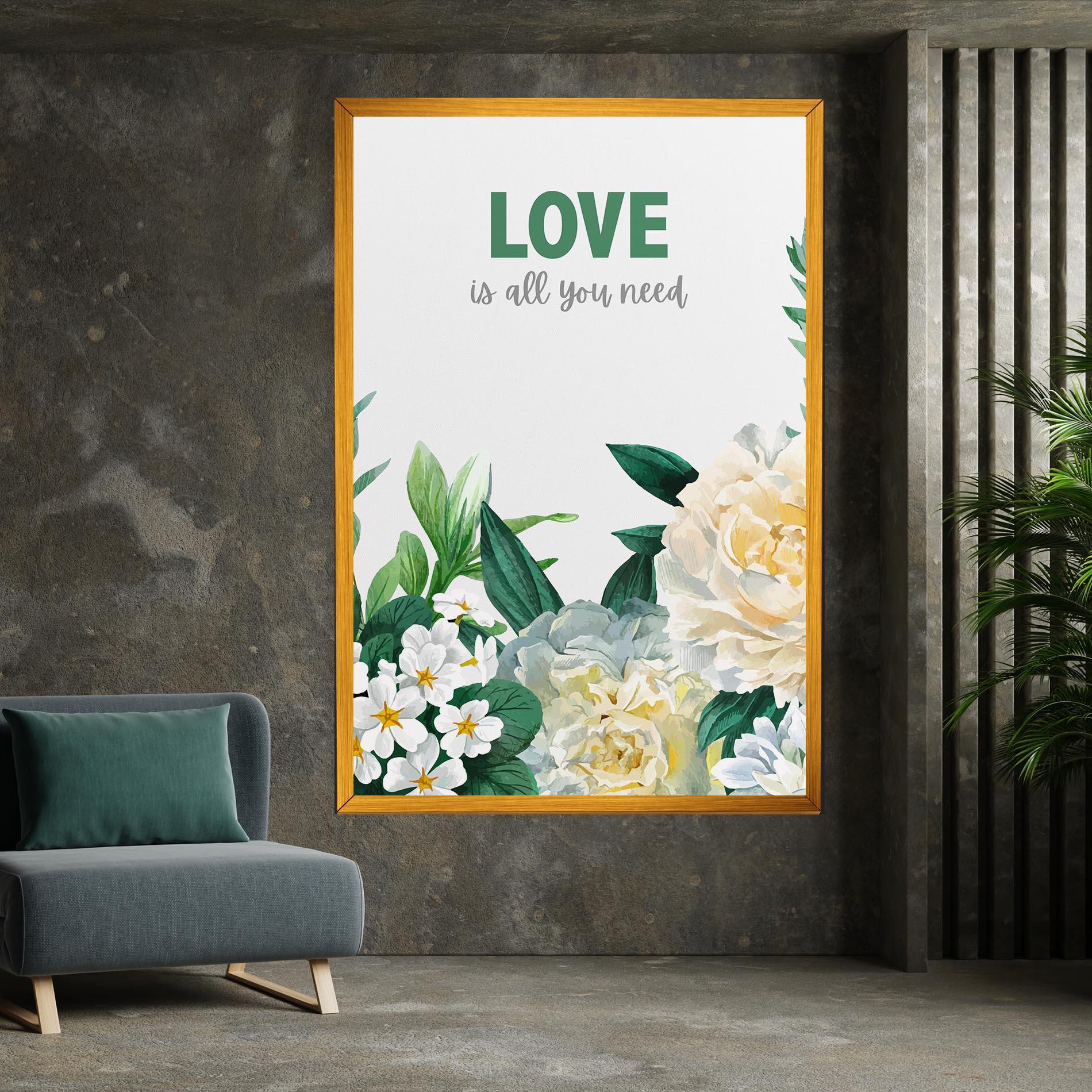 Картина на платно Green Rose Love mockup 7