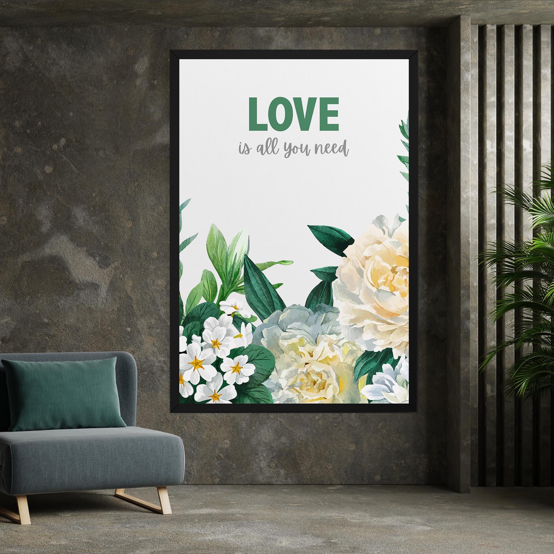 Картина на платно Green Rose Love mockup 7