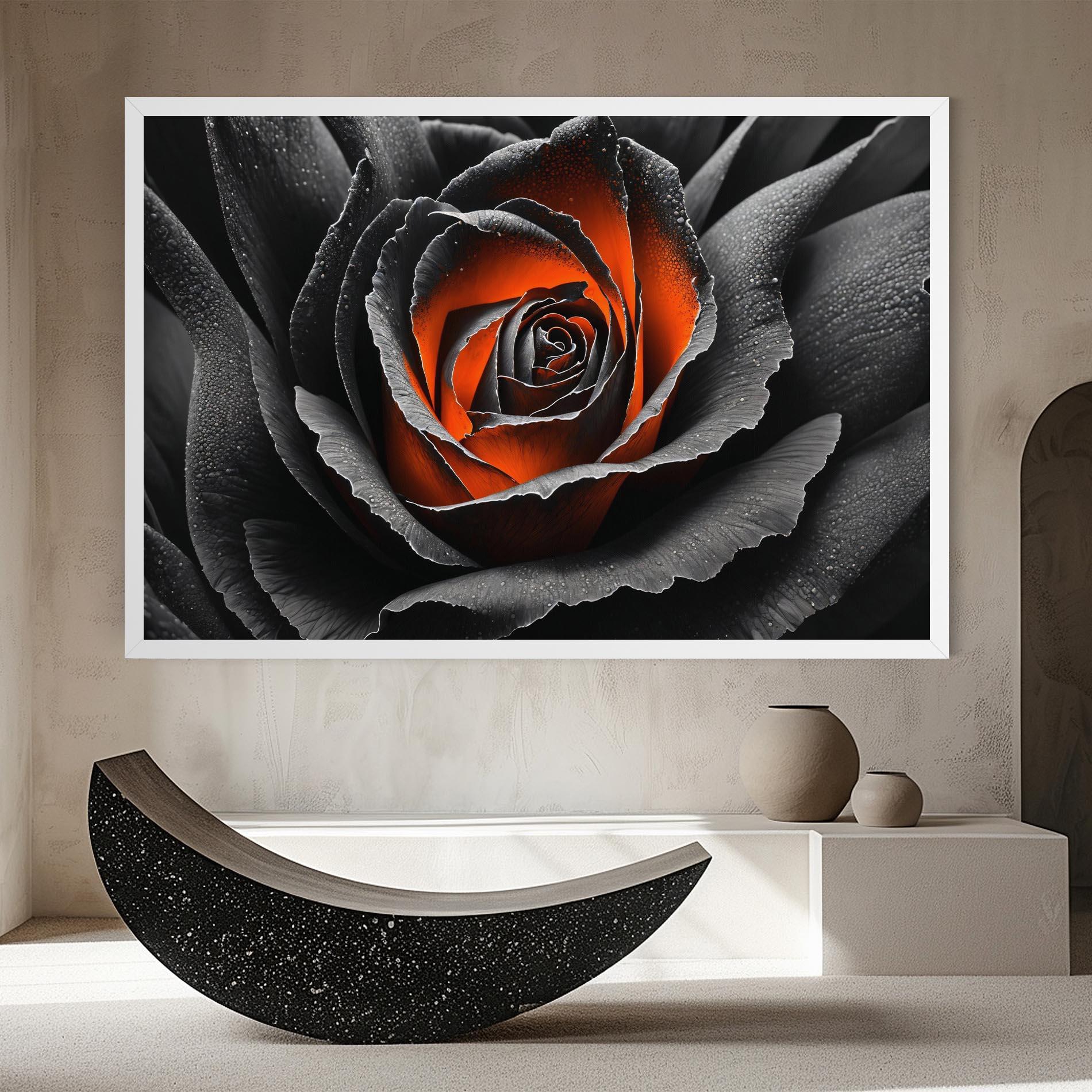 Картина на платно Grey Orange Rose mockup 8