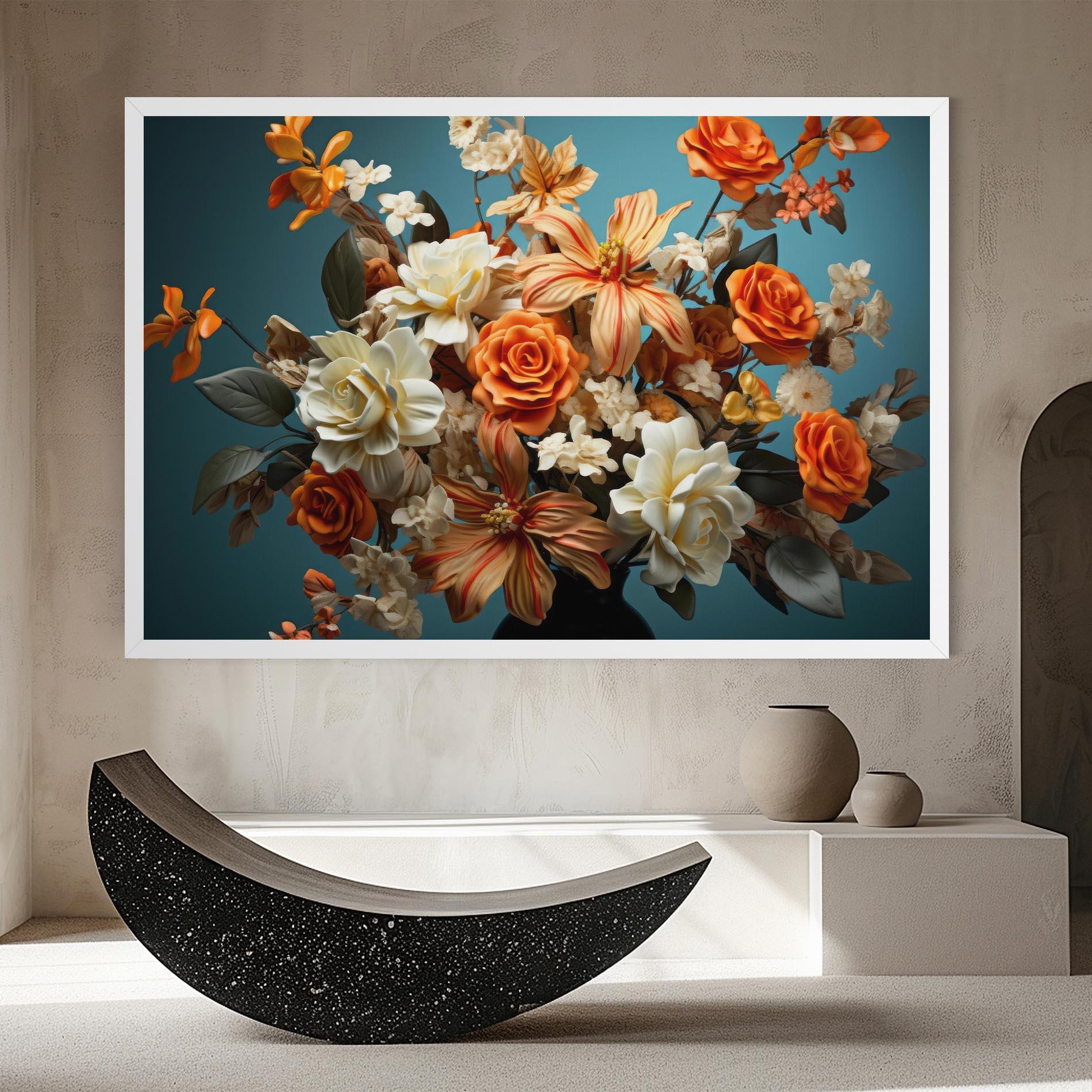 Картина на платно Orange Cream Rose mockup 8