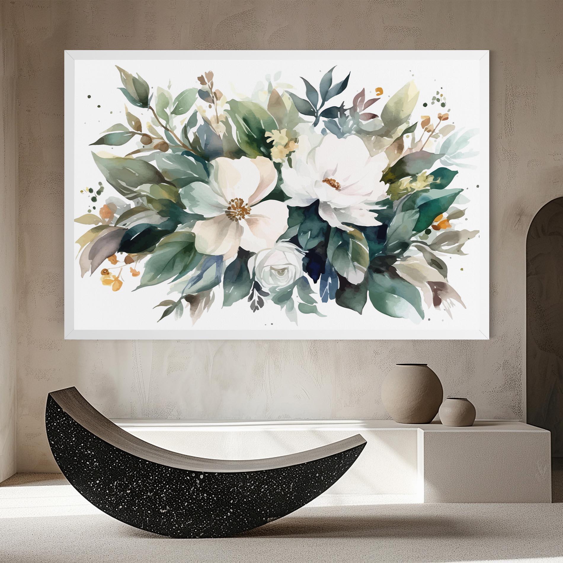 Картина на платно White Rose Paint mockup 8