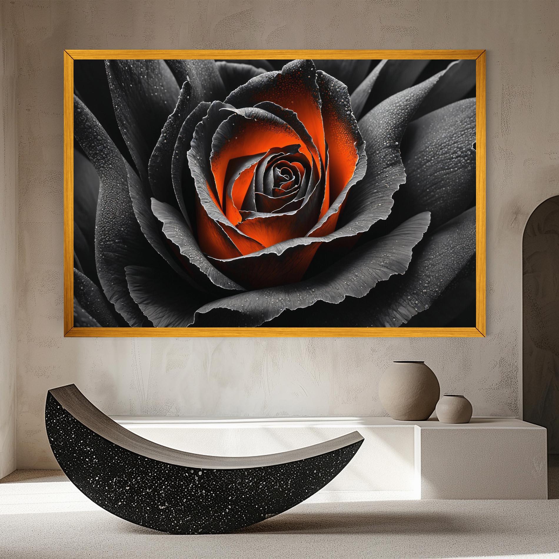 Картина на платно Grey Orange Rose mockup 8