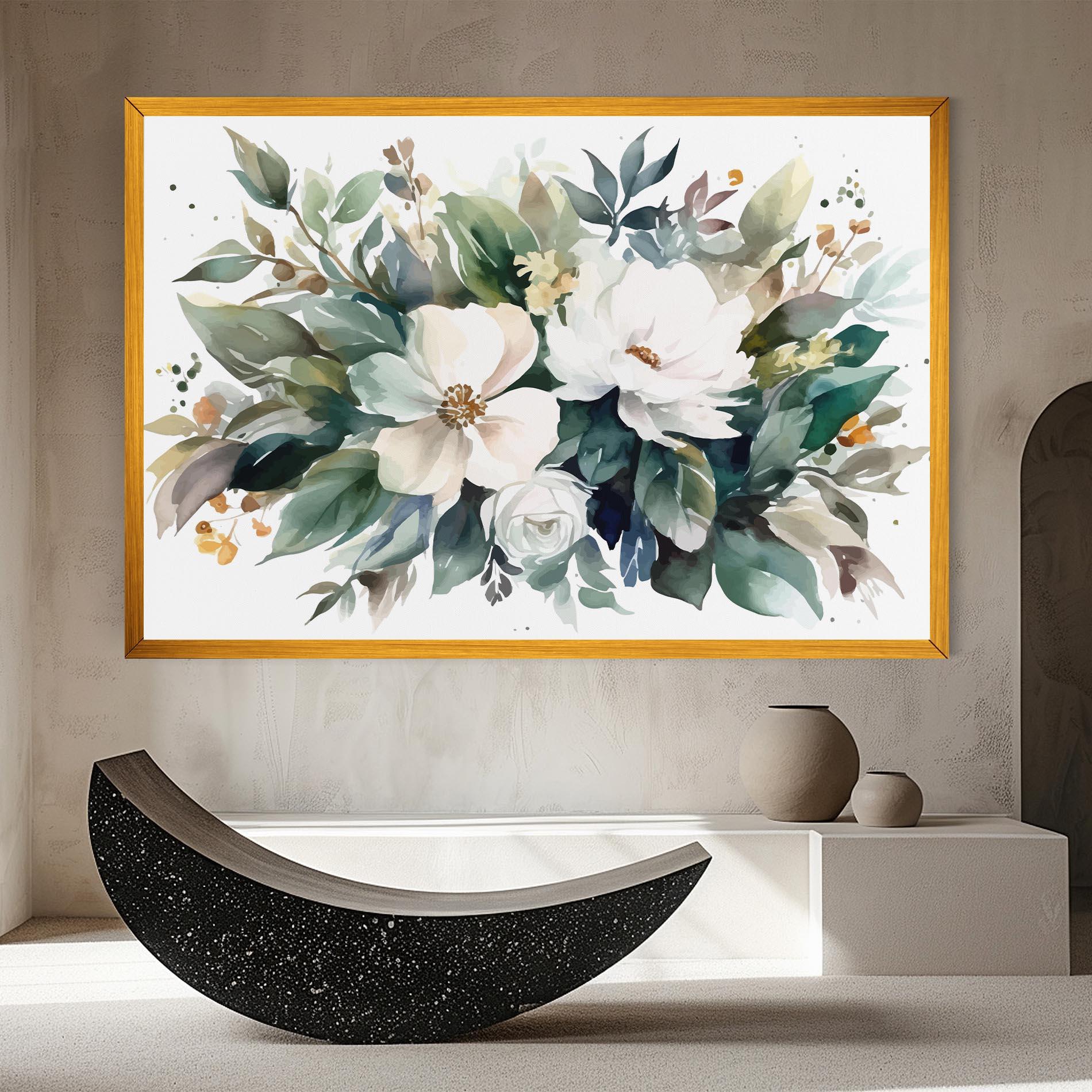 Картина на платно White Rose Paint mockup 8