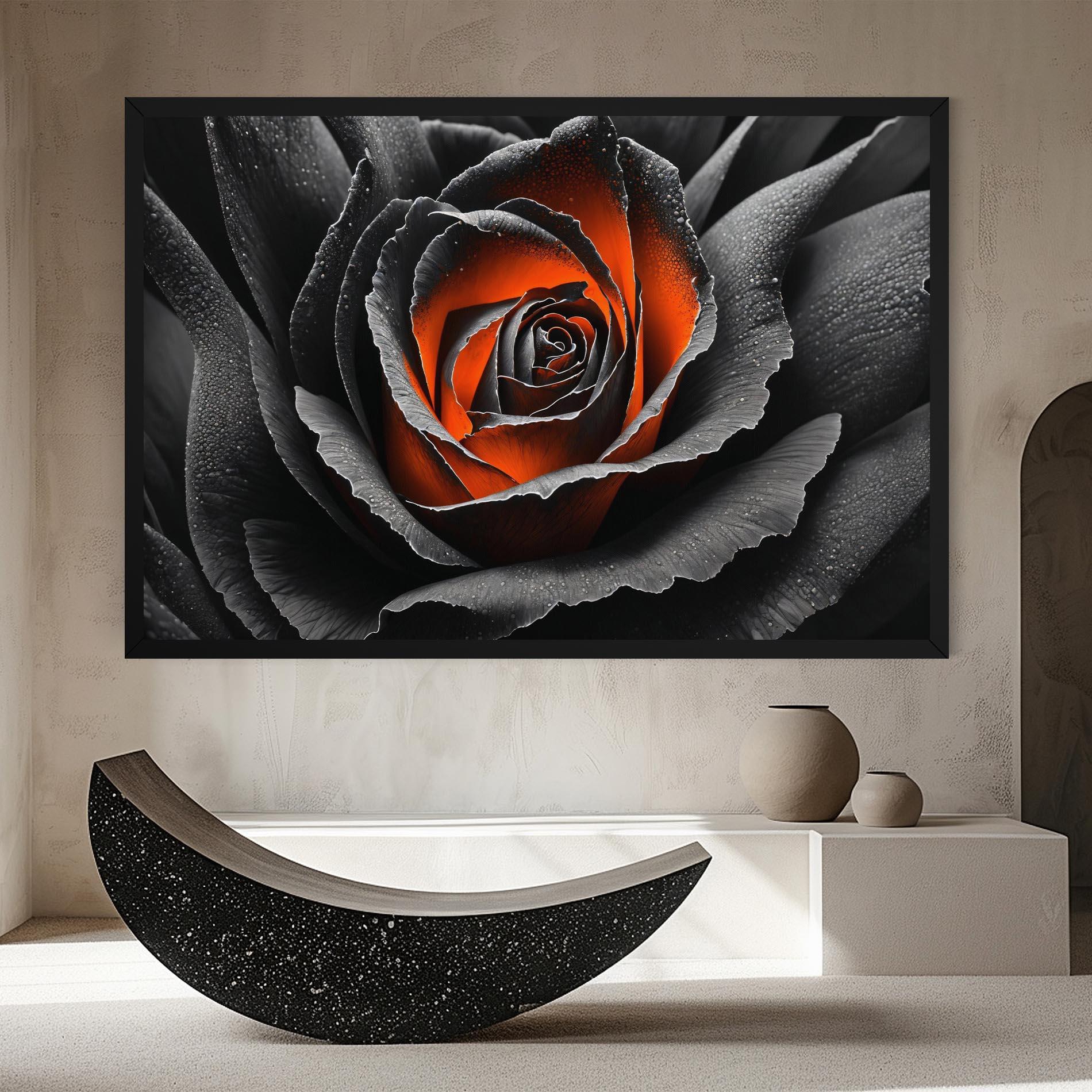 Картина на платно Grey Orange Rose mockup 8