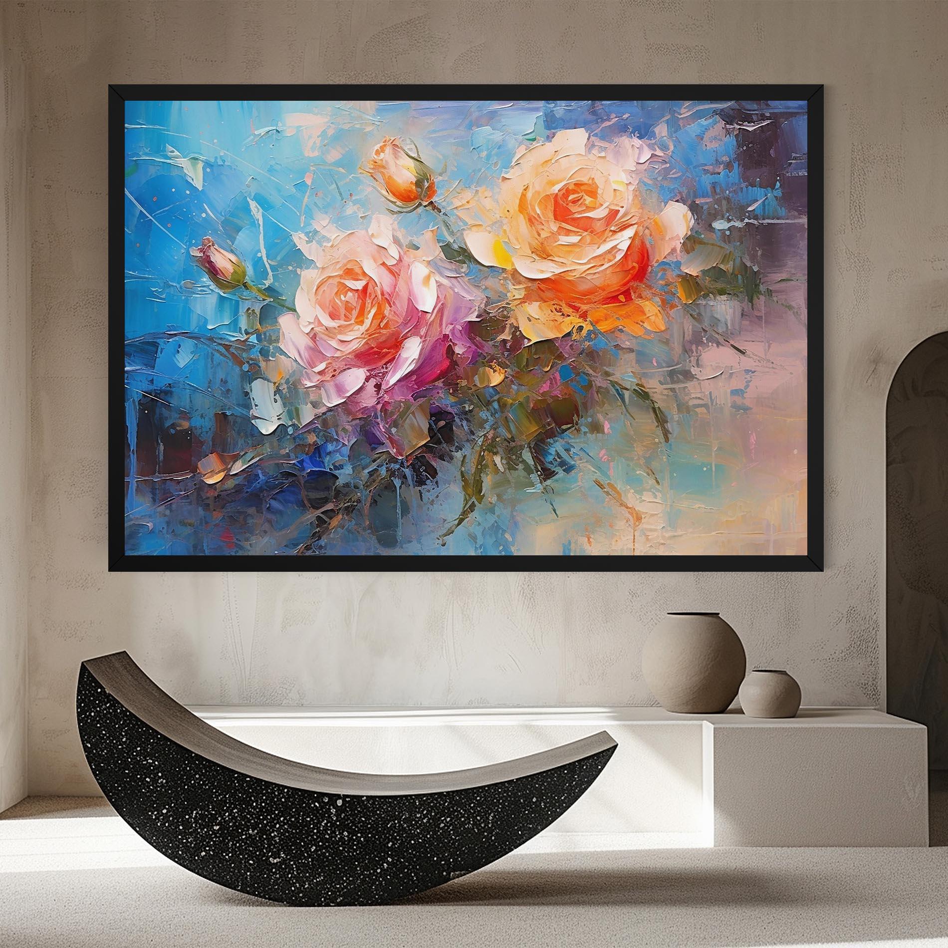 Картина на платно Light Orange Rose Painting mockup 8