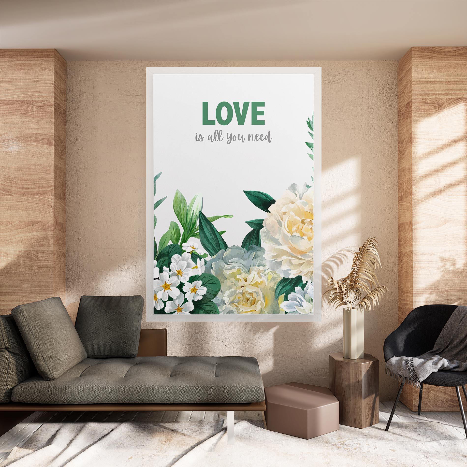Картина на платно Green Rose Love mockup 8