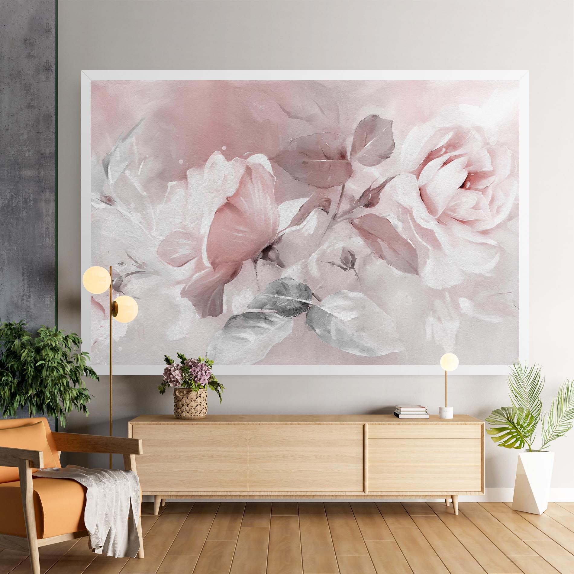 Abstract Pink Flowers mockup 9