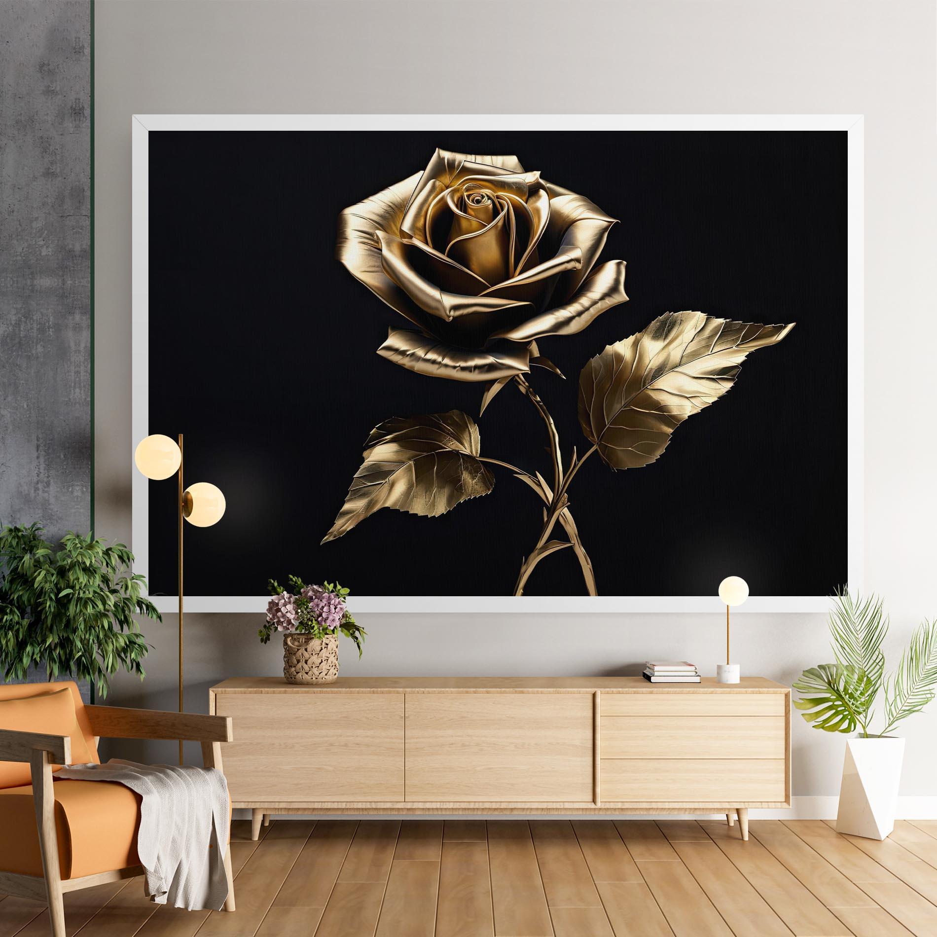 Картина на платно Beautiful Golden Rose mockup 9