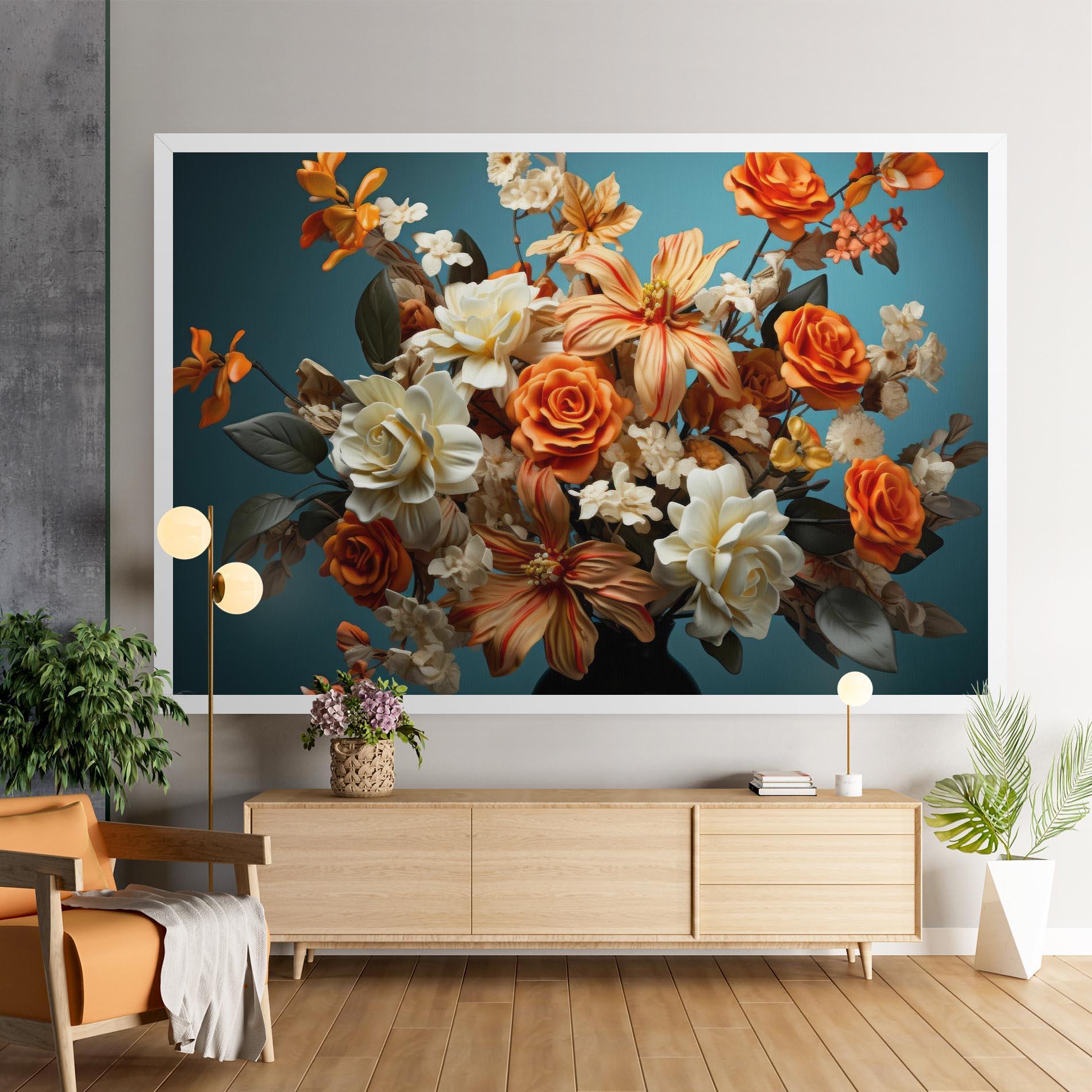 Картина на платно Orange Cream Rose mockup 9