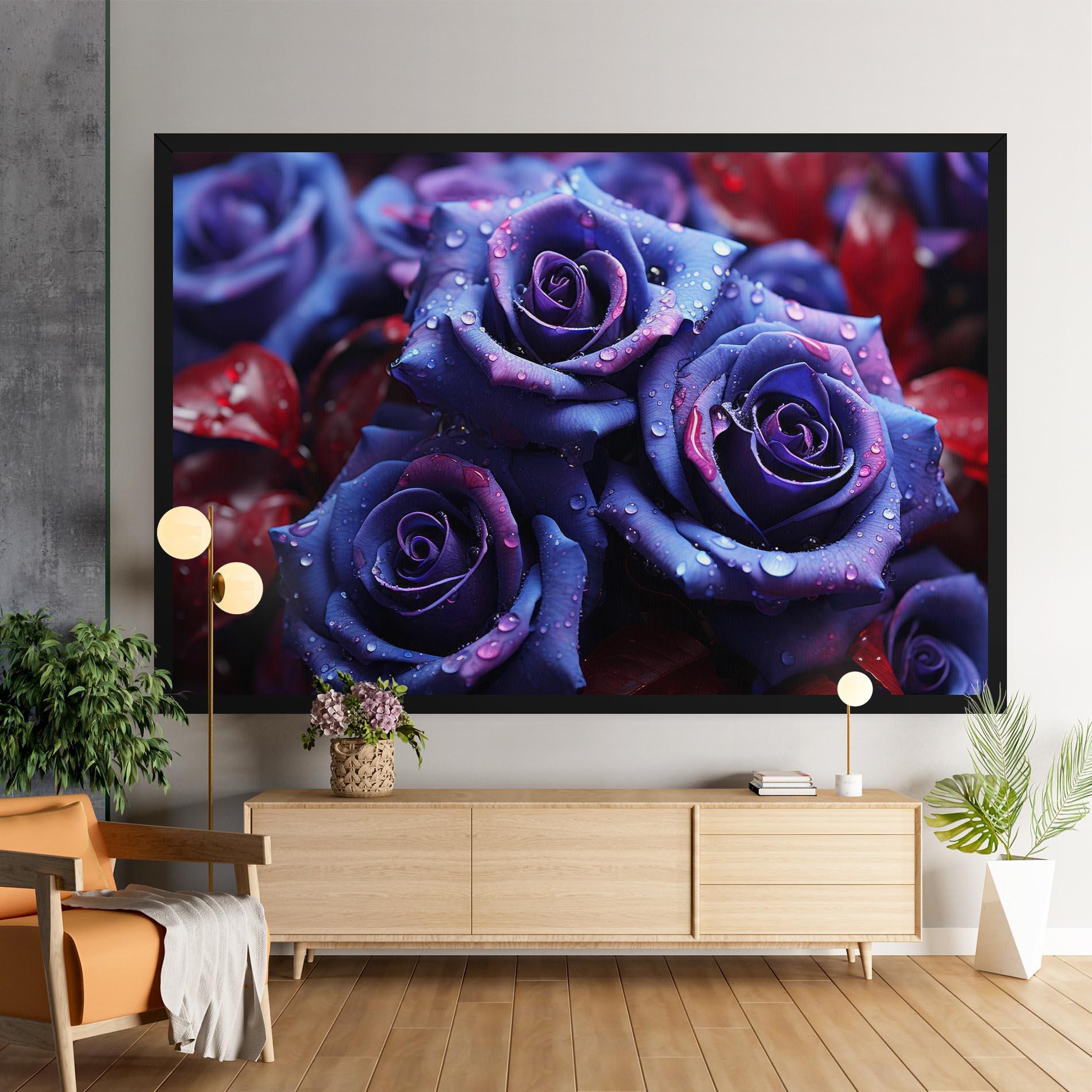 Картина на платно Blue Purple Rose mockup 9