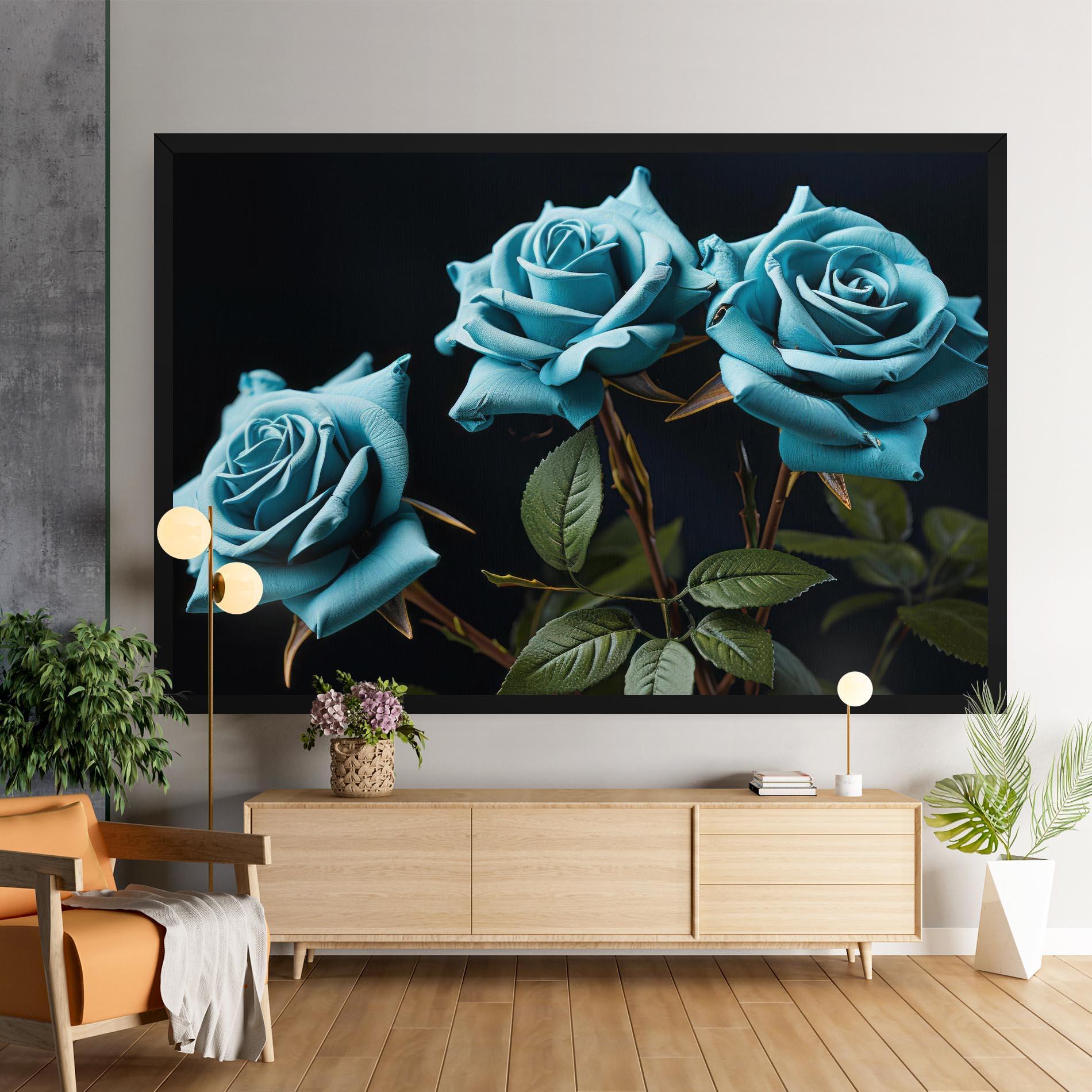 Картина на платно Blue Roses mockup 9