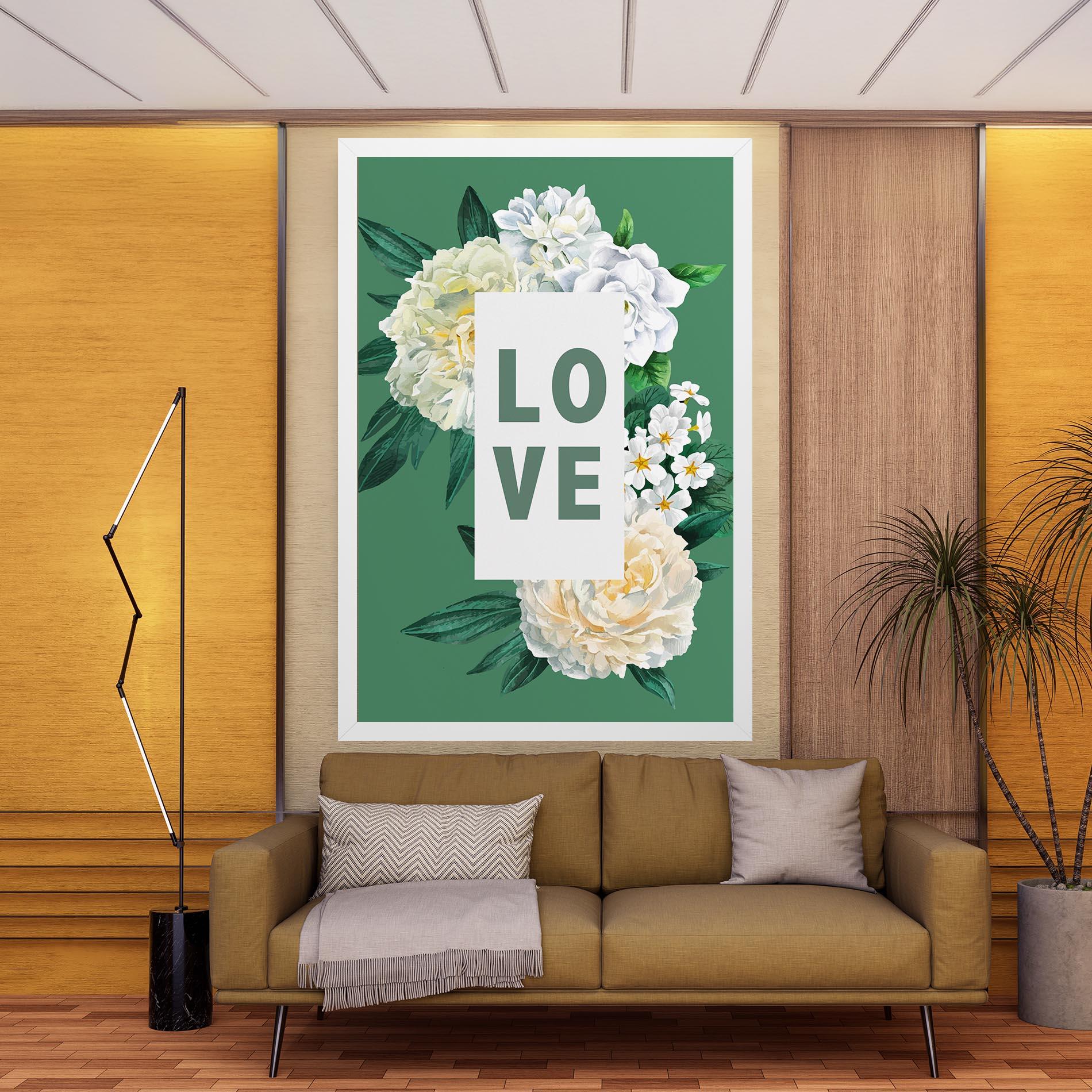 Картина на платно Love Green Rose mockup 9