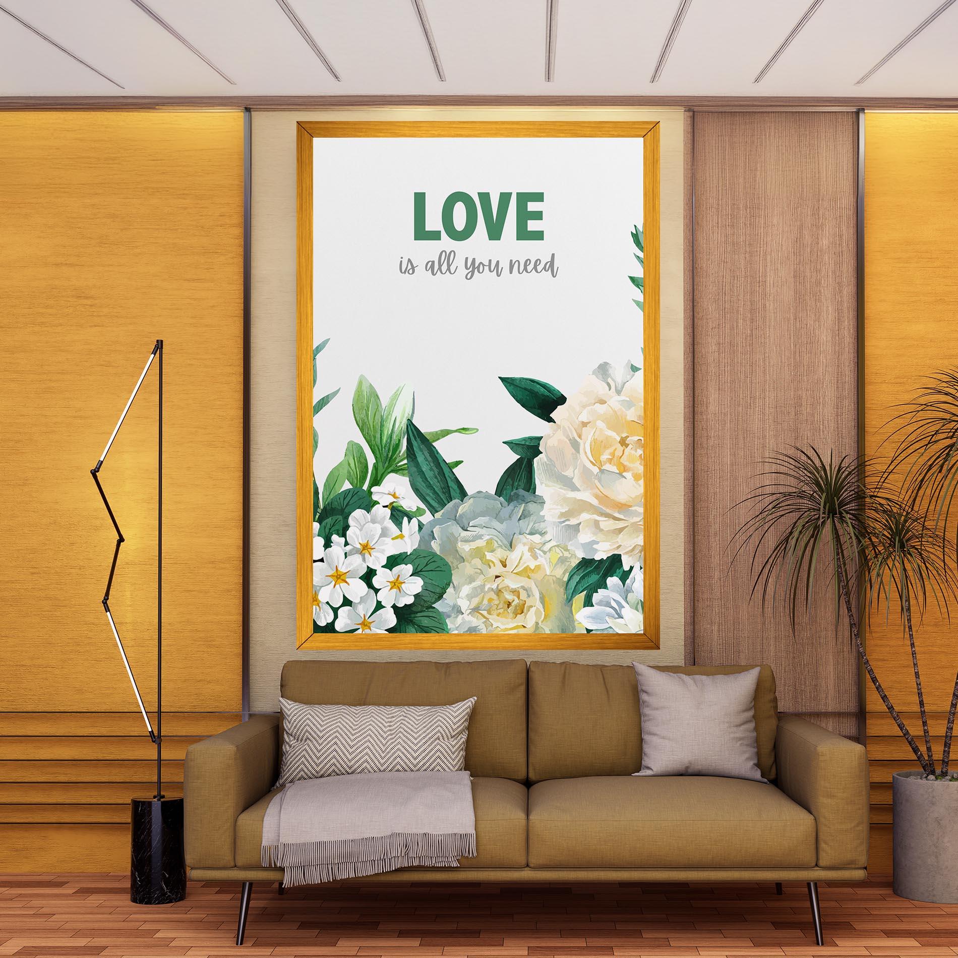 Картина на платно Green Rose Love mockup 9