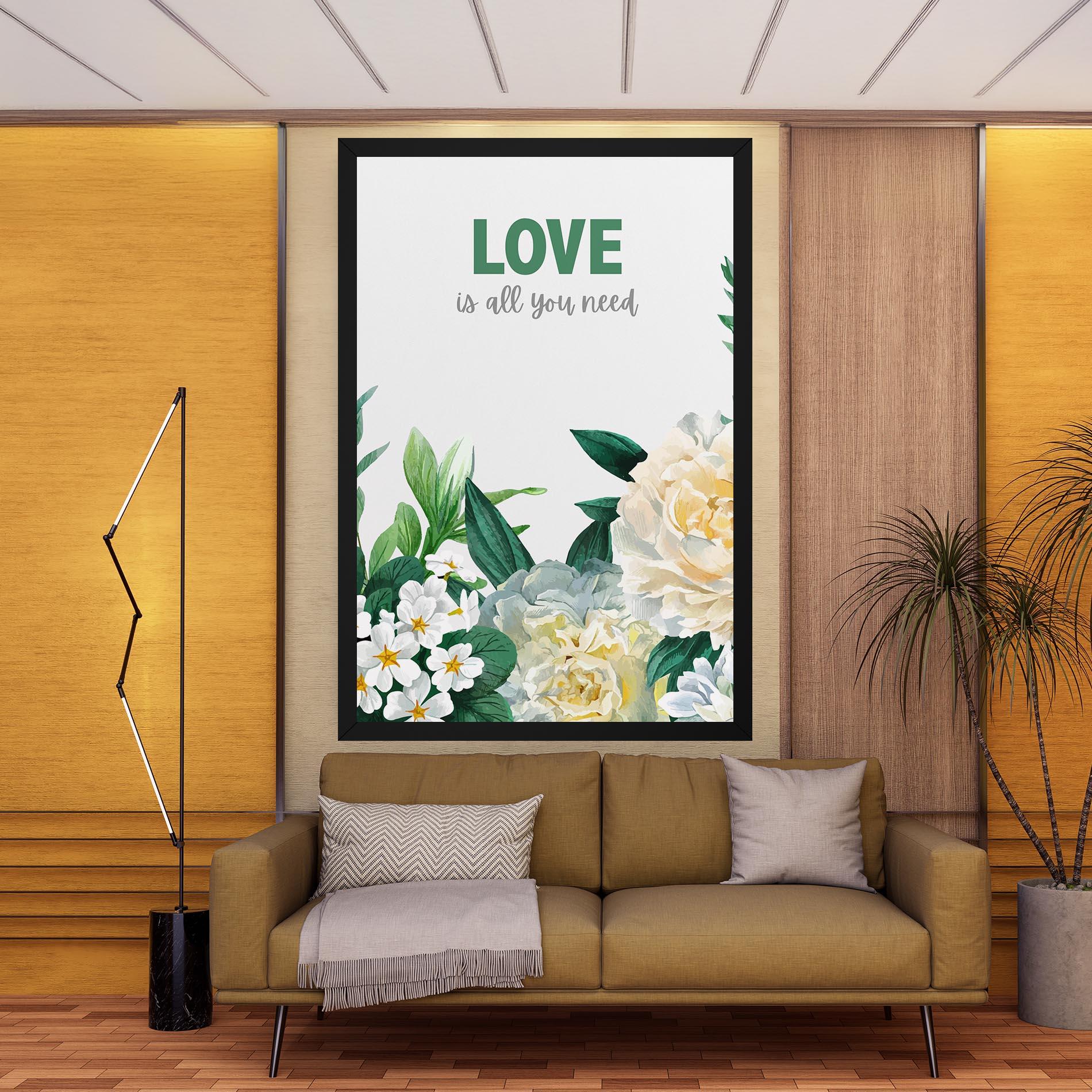 Картина на платно Green Rose Love mockup 9