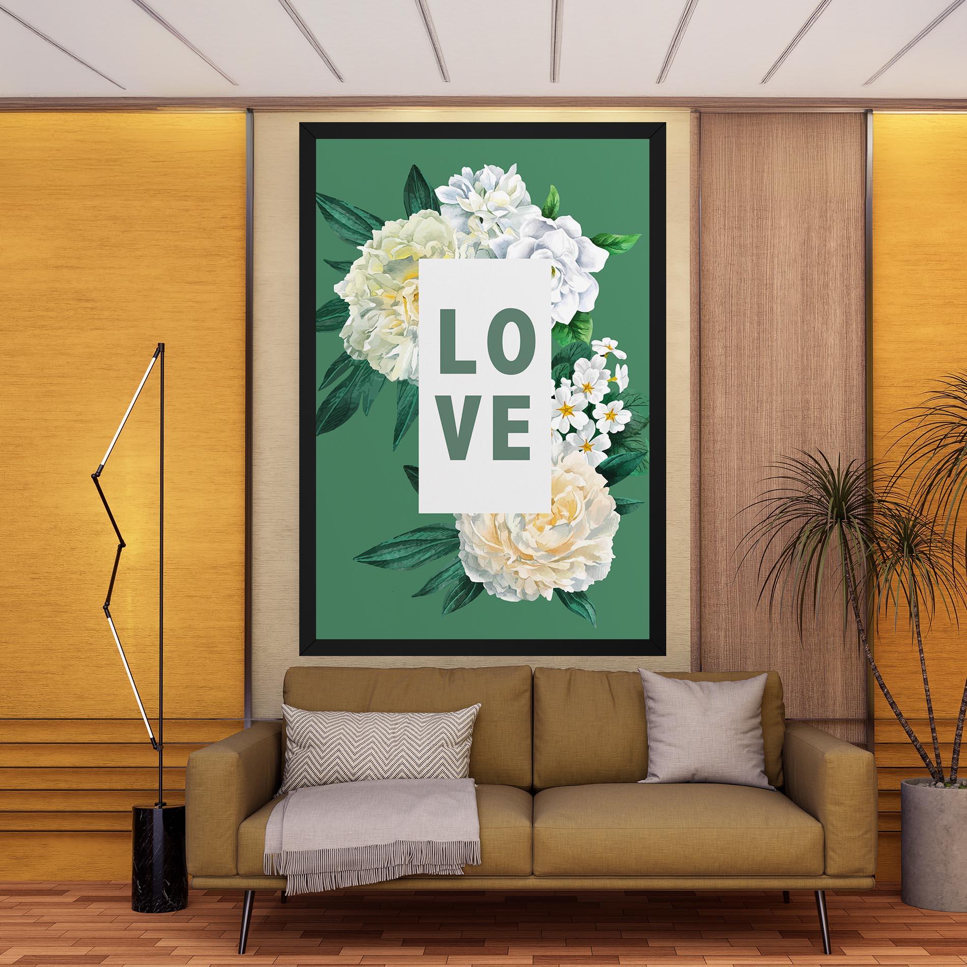Картина на платно Love Green Rose mockup 9