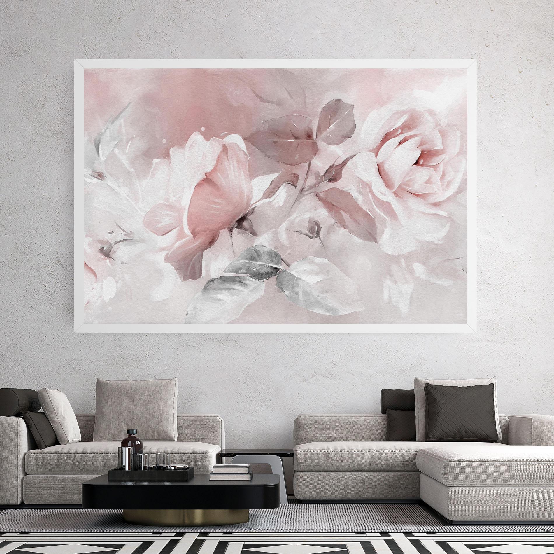 Картина на платно Abstract Pink Flowers mockup 2
