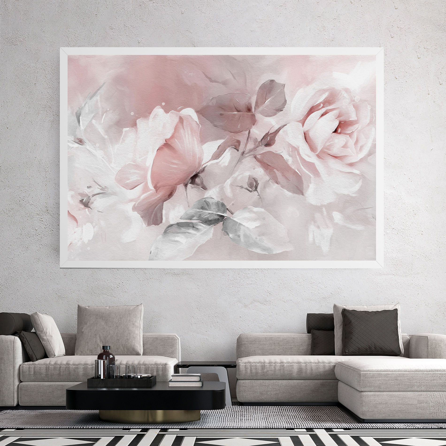 Abstract Pink Flowers mockup 2
