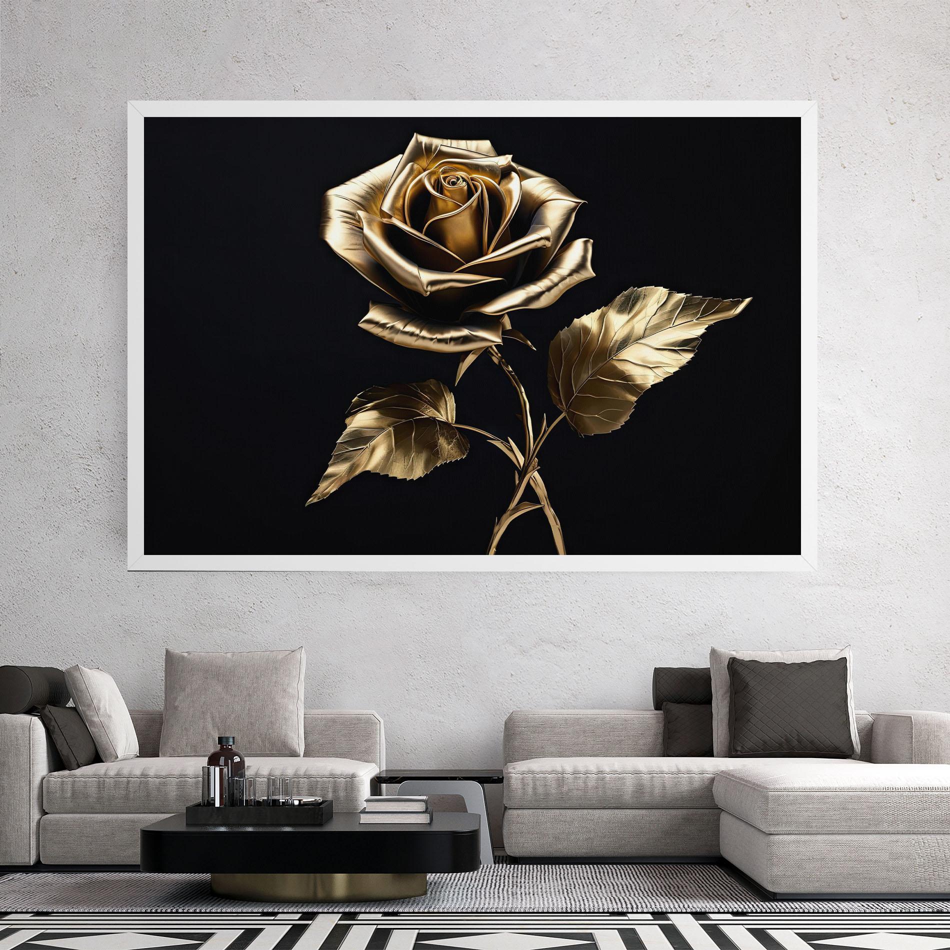 Картина на платно Beautiful Golden Rose mockup 2