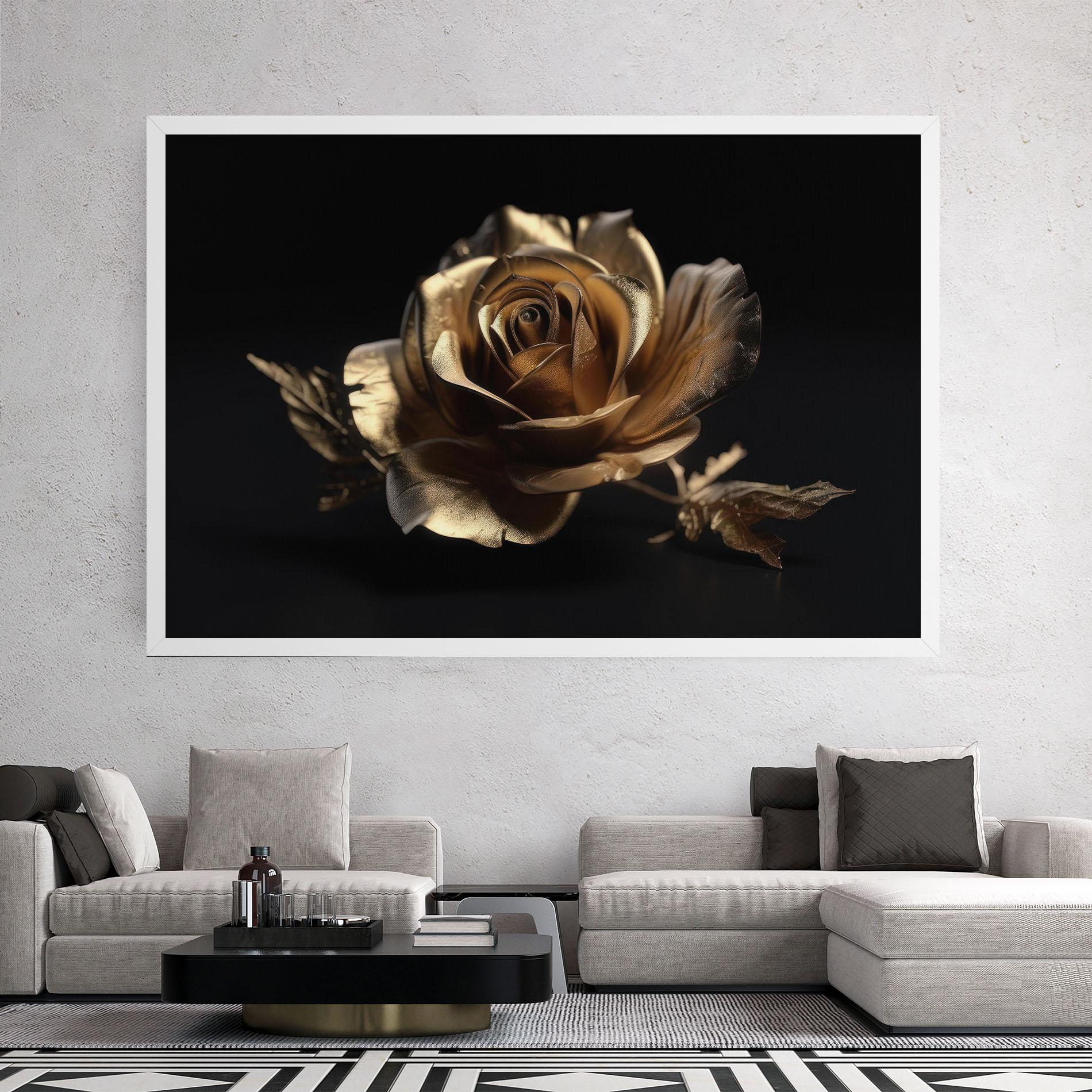 Картина на платно Gold Rose mockup 2