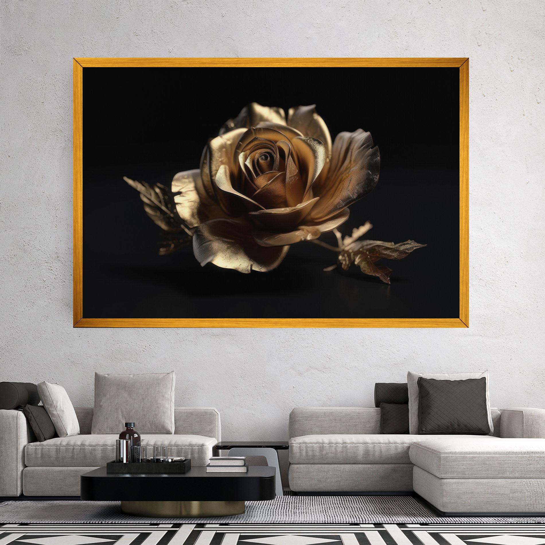 Картина на платно Gold Rose mockup 2