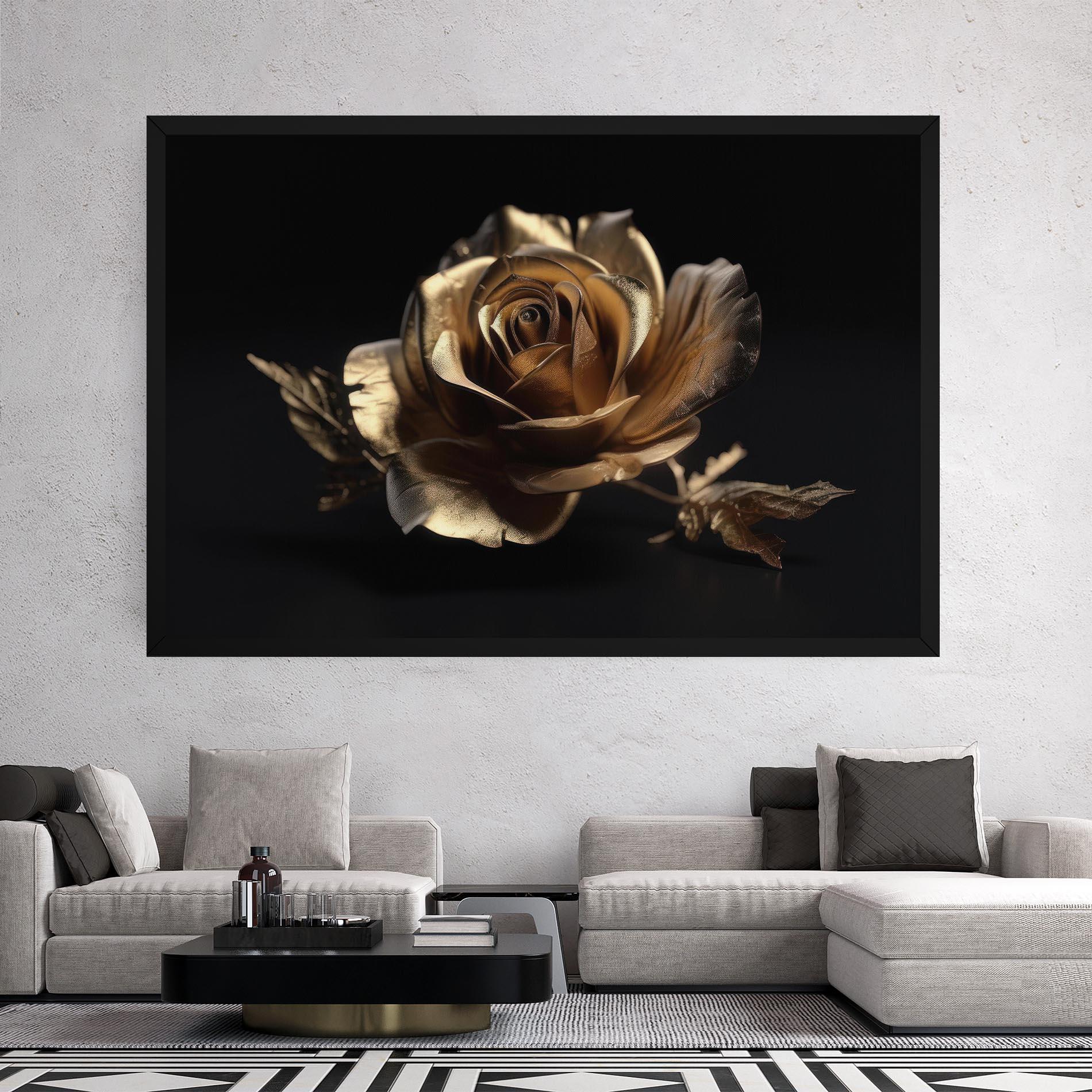 Картина на платно Gold Rose mockup 2