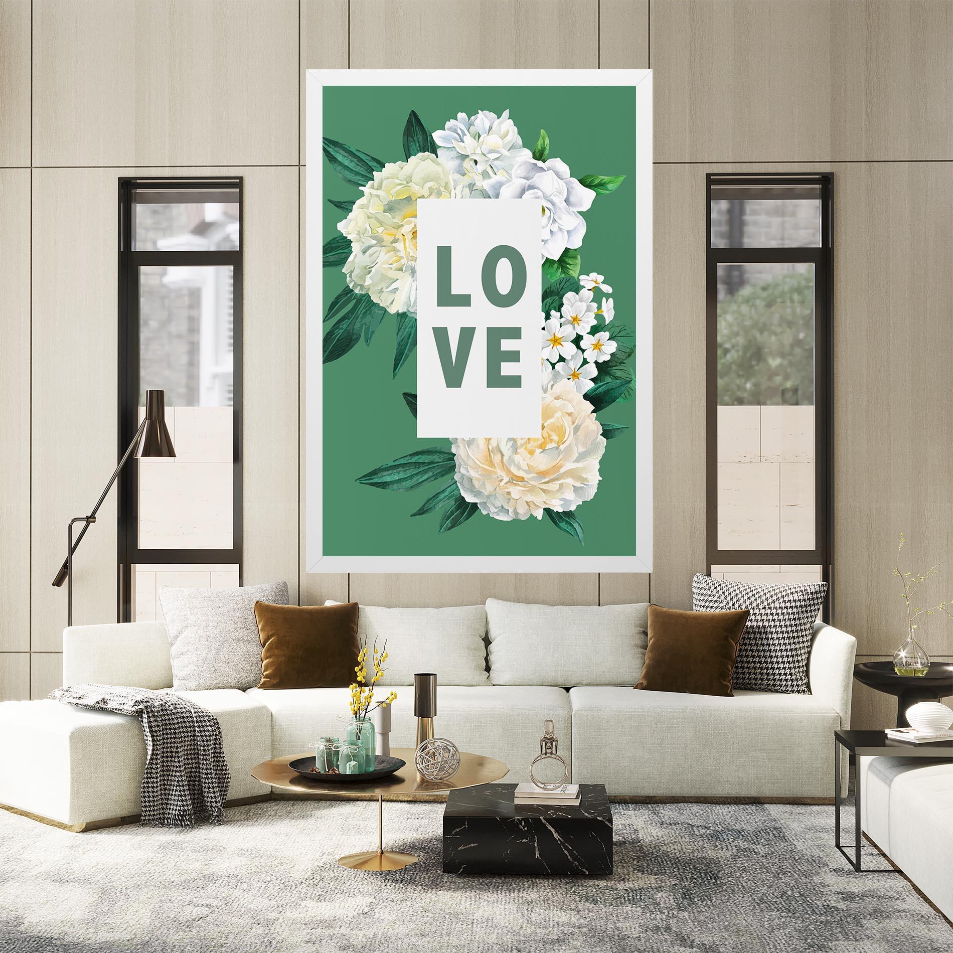 Картина на платно Love Green Rose mockup 2