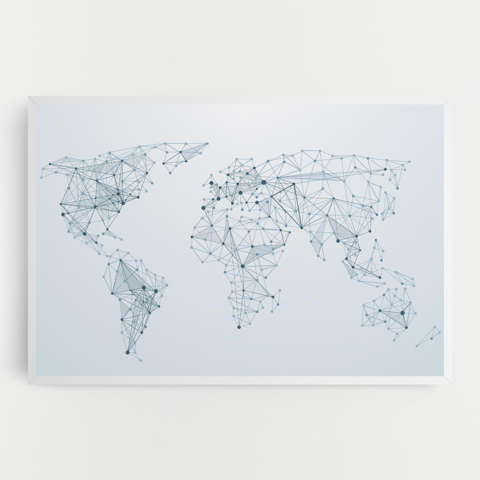 Картина на платно Blue Line Map mockup 0