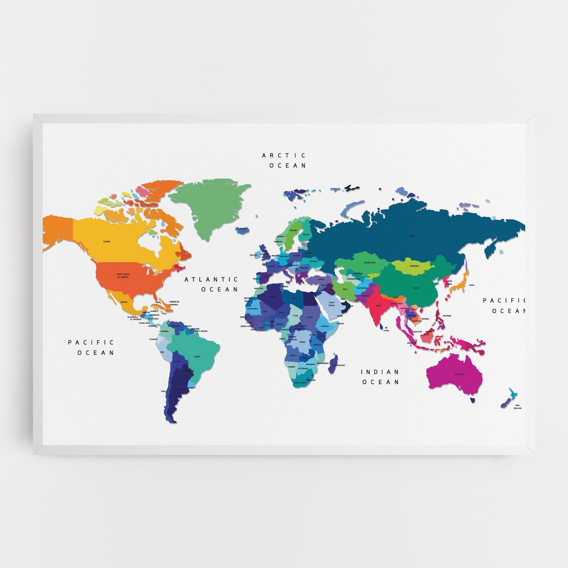 Colored Continents Map mockup 0