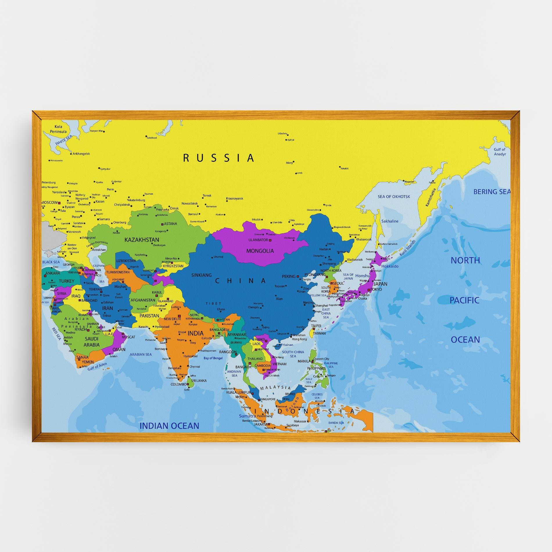 Картина на платно Asia Color Map mockup 0