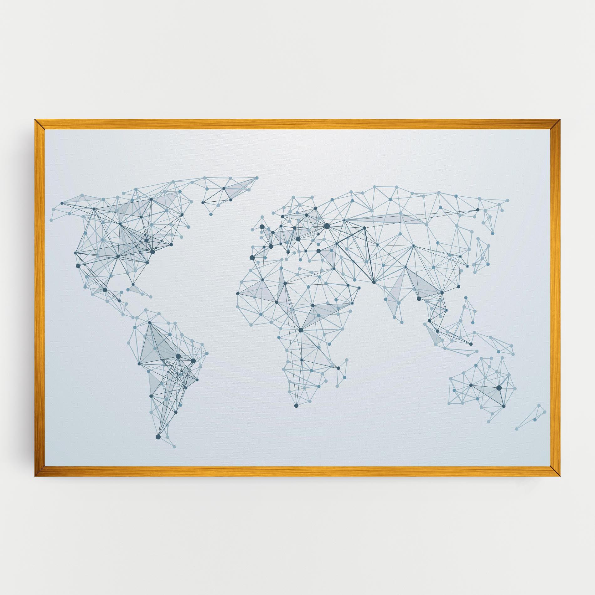 Картина на платно Blue Line Map mockup 0