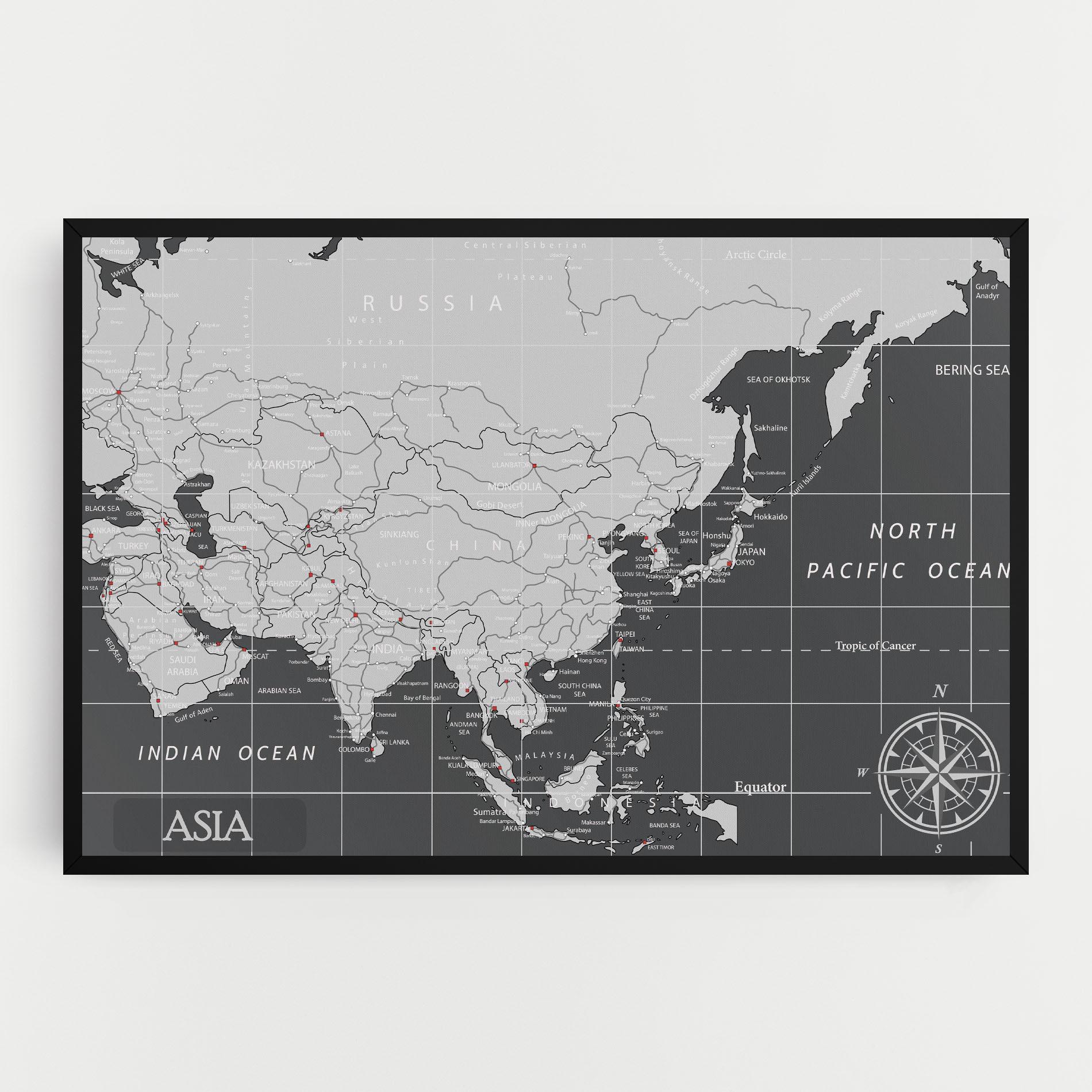 Картина на платно Asia Minimal Map mockup 0