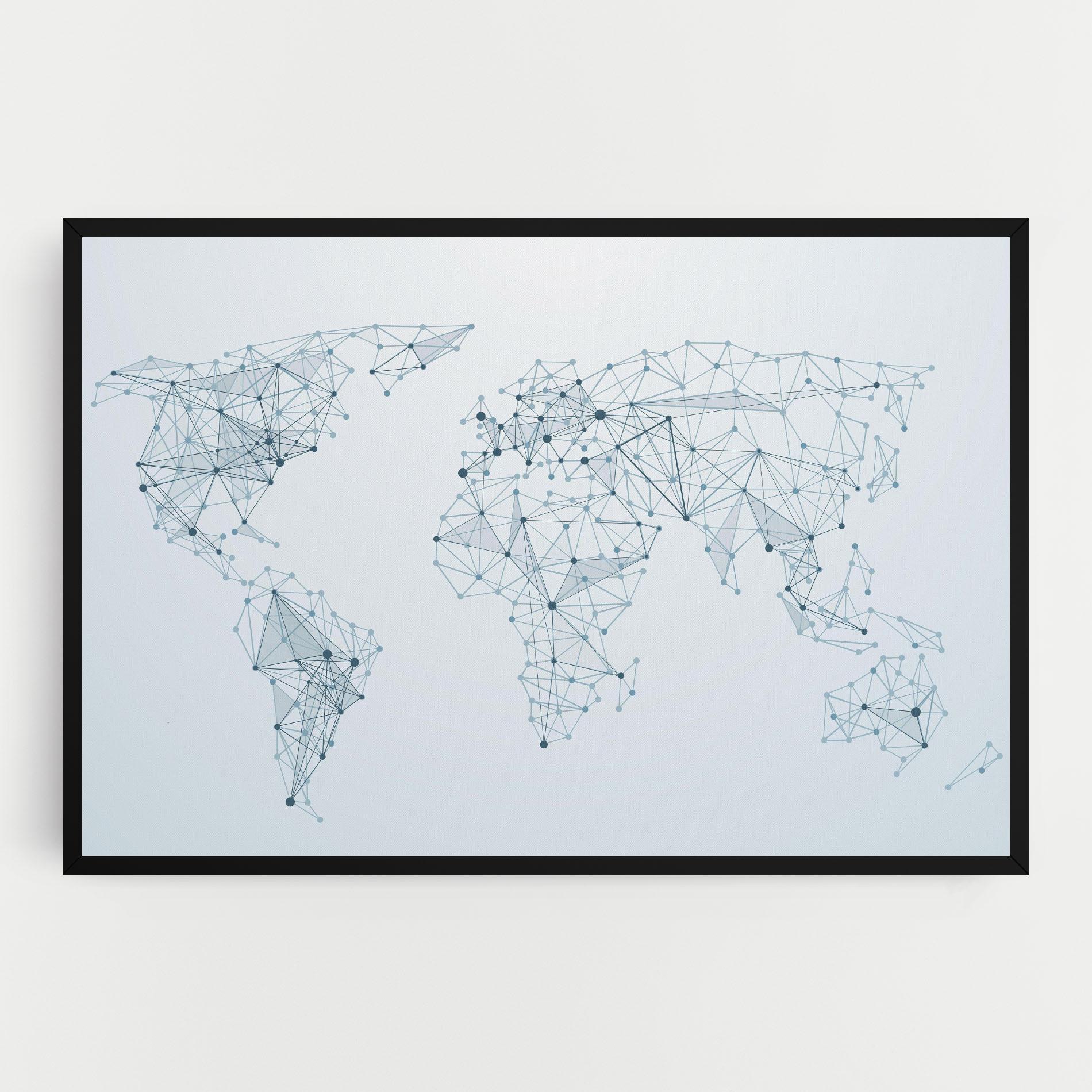 Картина на платно Blue Line Map mockup 0