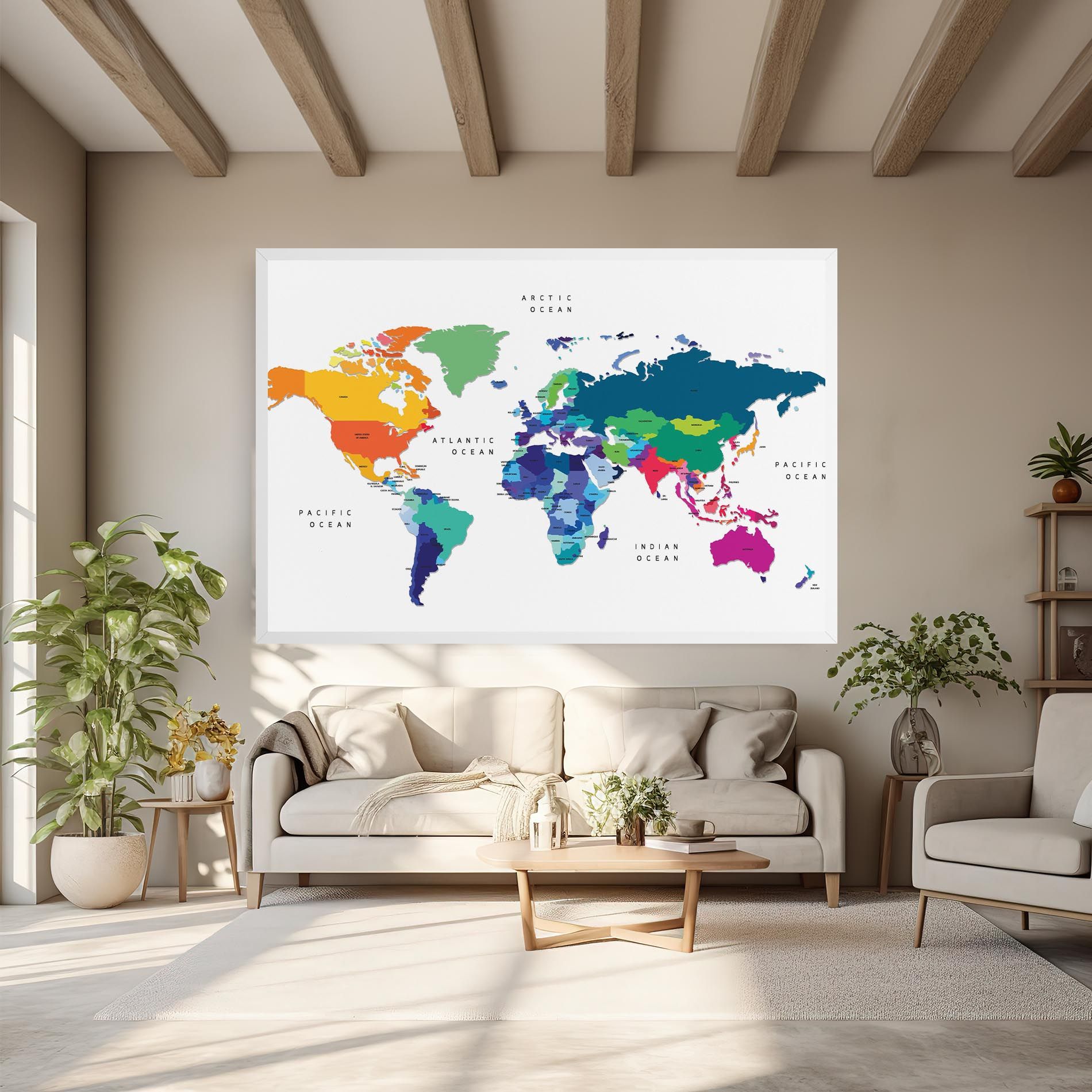 Colored Continents Map mockup 6