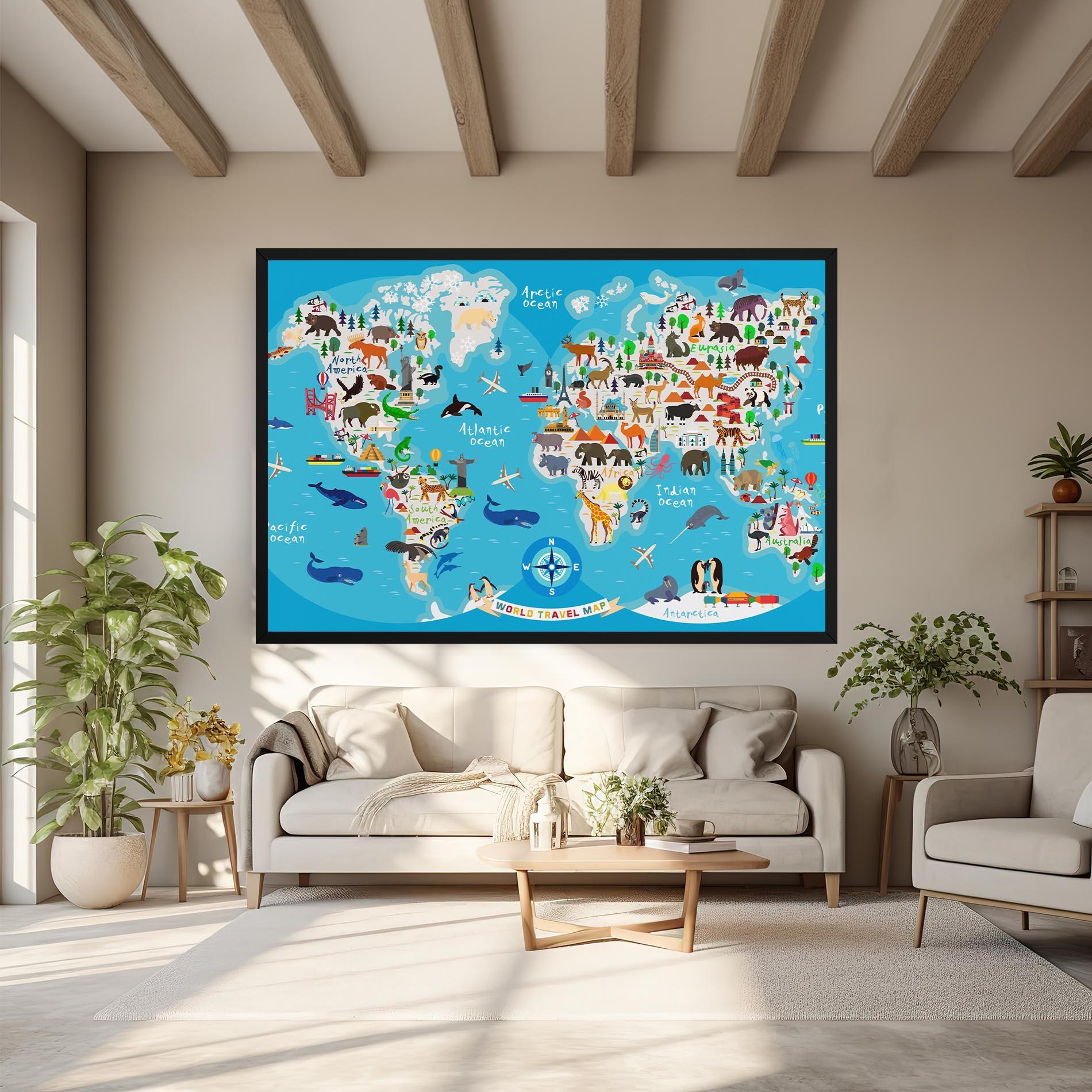 Картина на платно Travel Map mockup 6