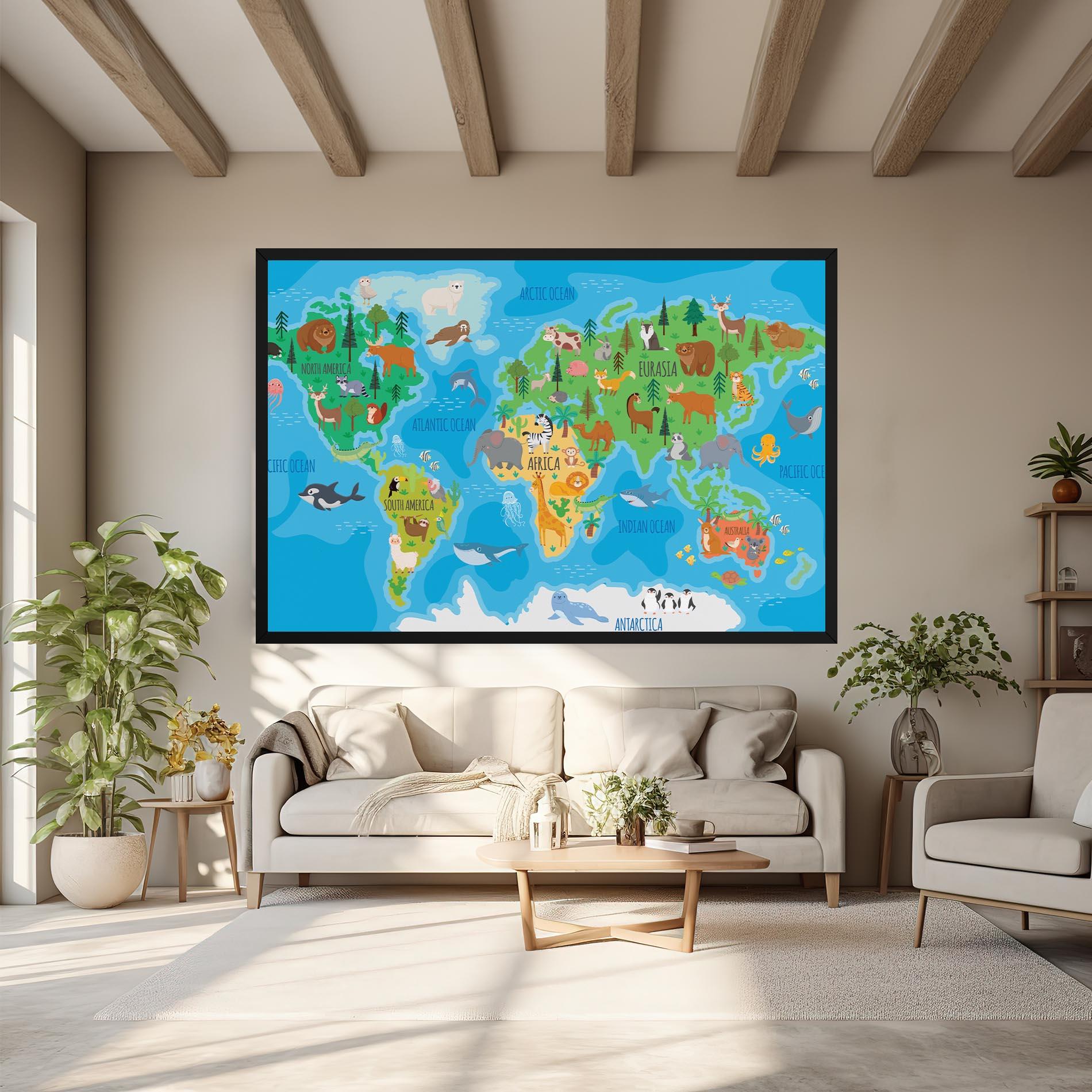 Картина на платно Worldwide Kids Map mockup 6