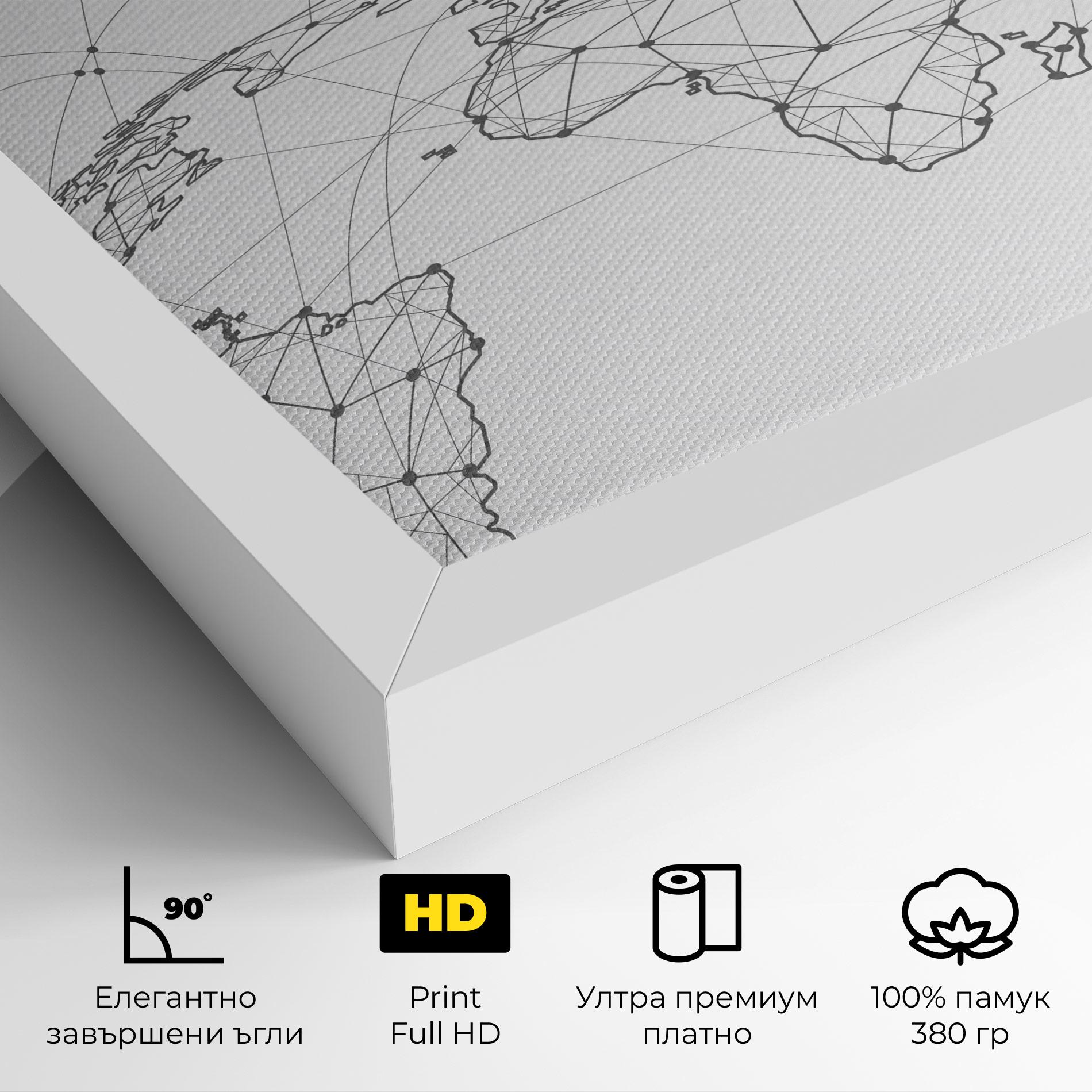 Картина на платно Global Network mockup 4