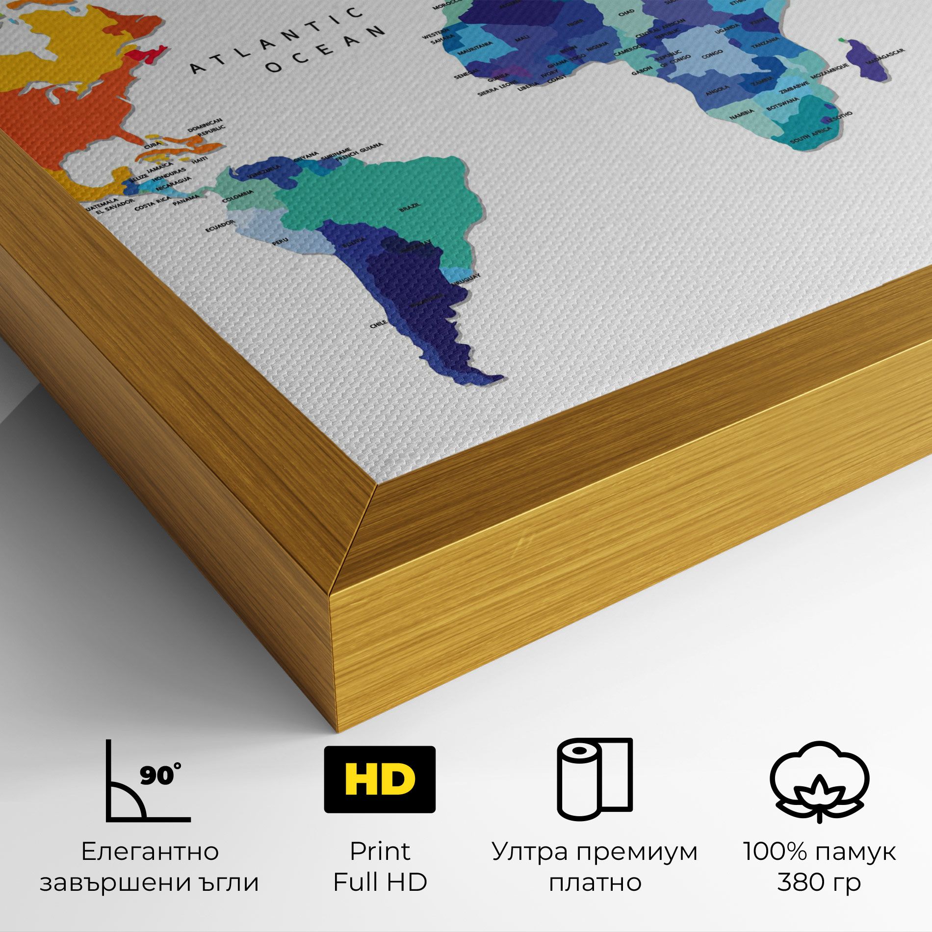 Colored Continents Map mockup 4