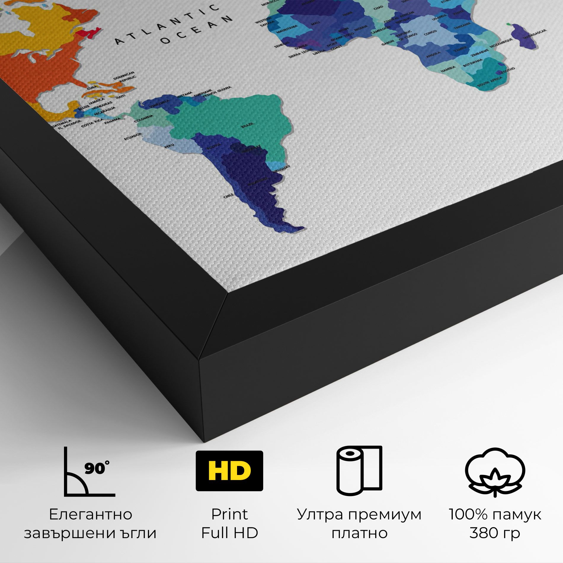 Colored Continents Map mockup 4