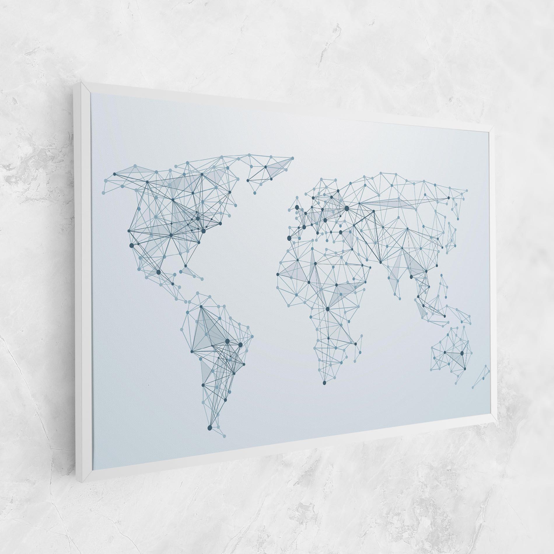 Картина на платно Blue Line Map mockup 1