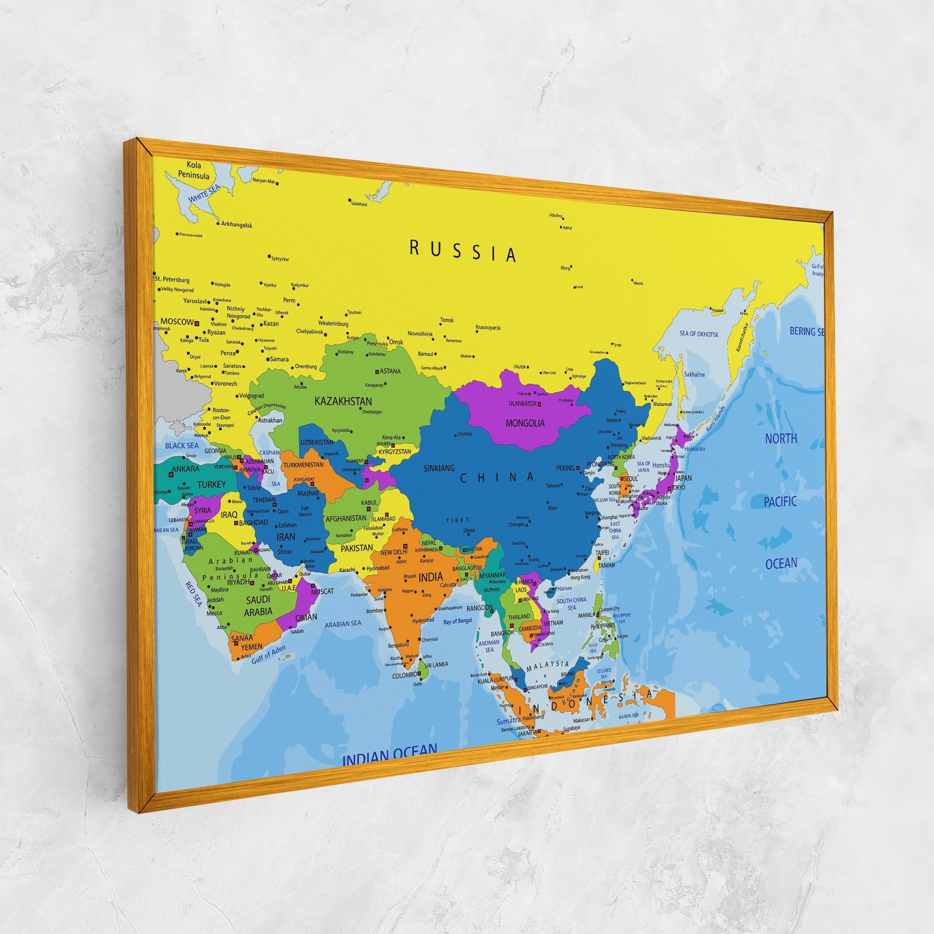 Картина на платно Asia Color Map mockup 1