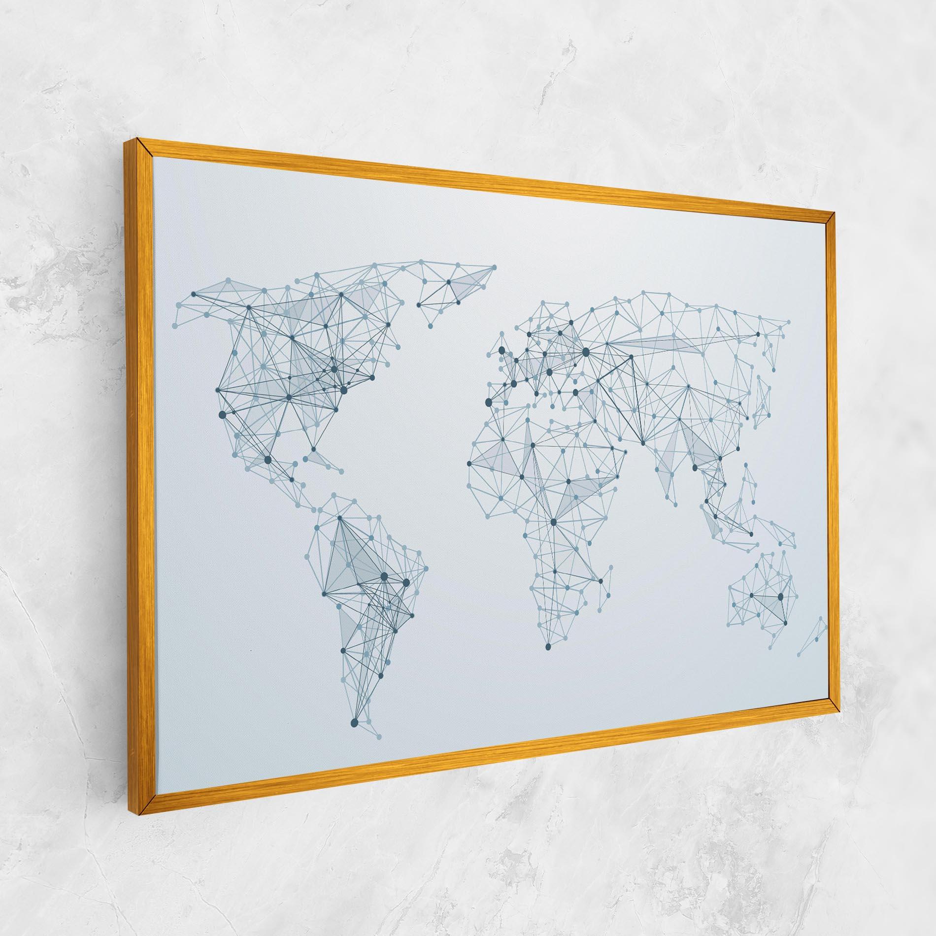 Картина на платно Blue Line Map mockup 1